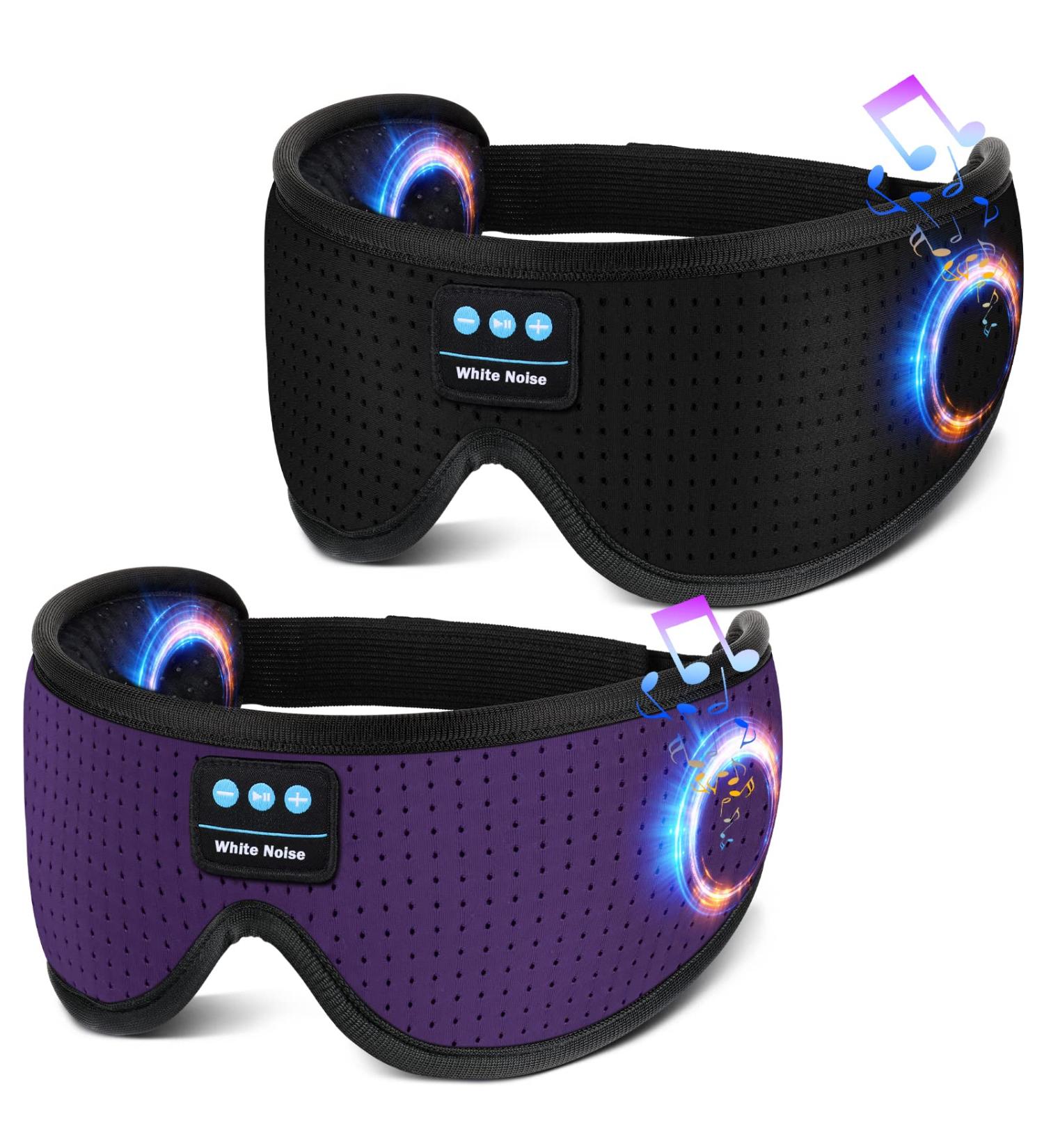 Bluetooth 5.2 Sleep Headphones with White Noise - 3D Breathable Sleep Eye Mask with Timer for Side Sleepers - Wireless Relaxation & Meditation Gadget for Men and Women - Buy Online on GoSupps.com