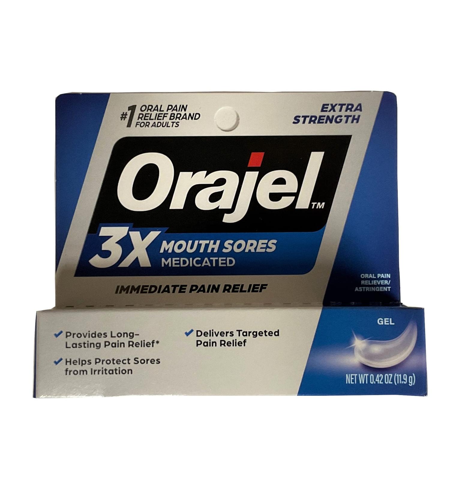 Orajel Mouth Sore Gel Maximum Strength - 0.42 oz (Pack of 2) - Buy Online on GoSupps.com