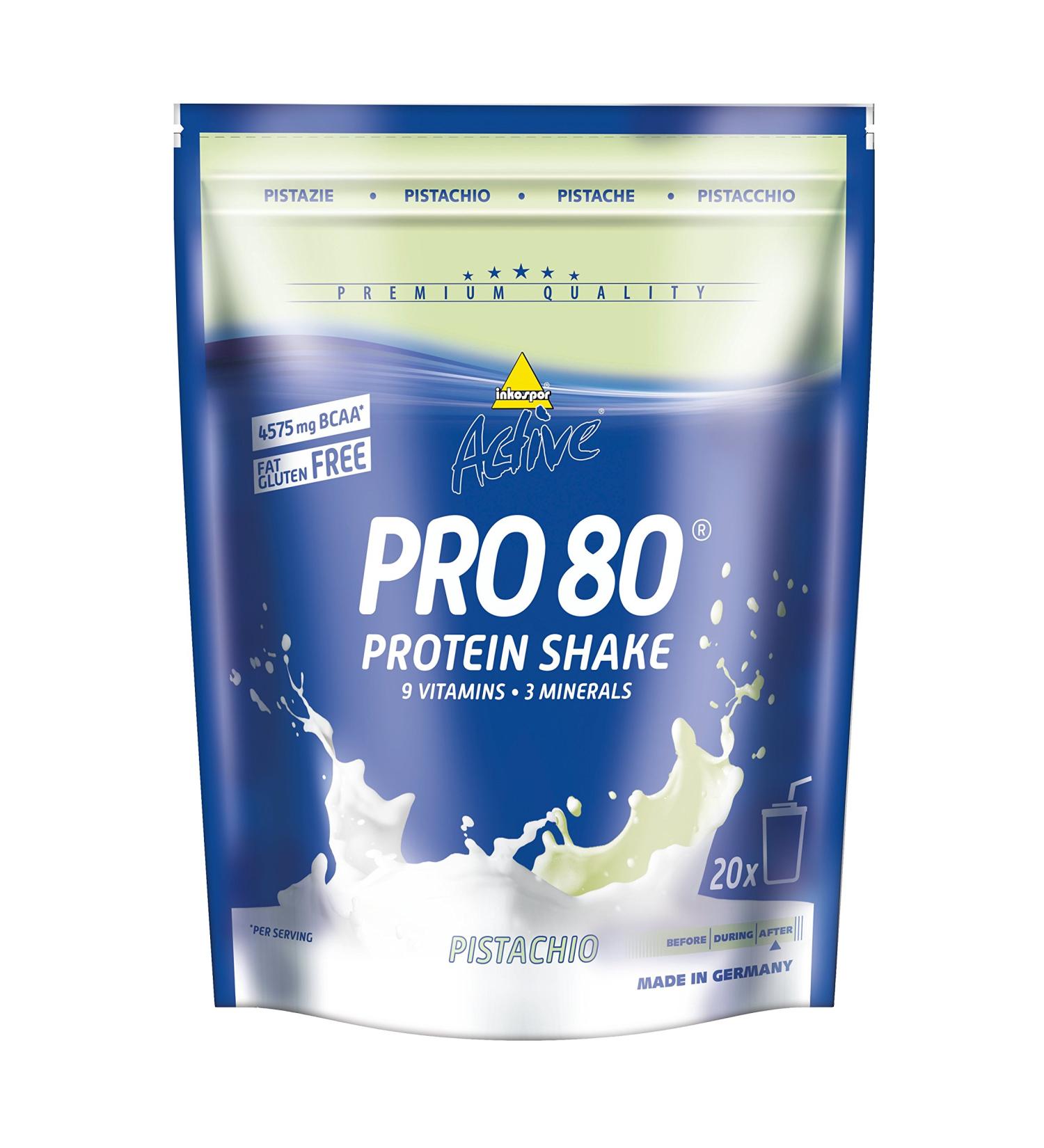 Inkospor Active Pro 80 Protein Shake - Pistachio Flavor 500g Bag | High Protein Low Carb International Shipping - Buy Online on GoSupps.com