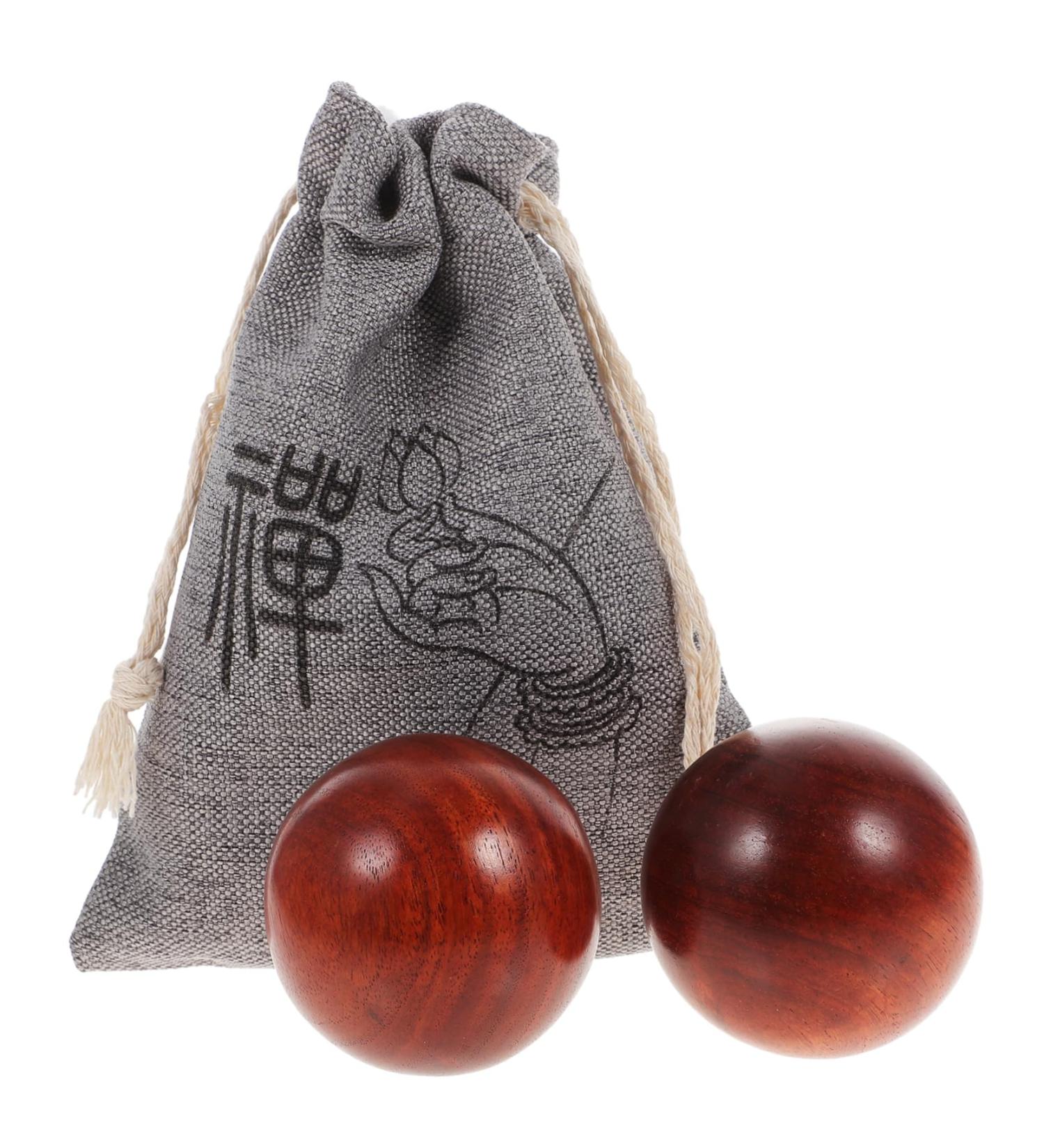 Beavorty Holzwandwerk Handball Set - Portable Wooden Massage Balls & Hand Puppet Heads for Crafting | Mahogany Chinese Medicine Massager - Buy Online on GoSupps.com
