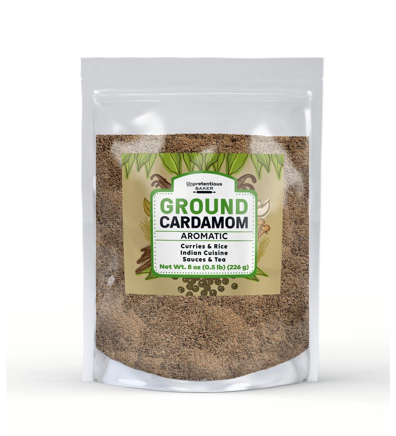 Ground Cardamom By Unpretentious Baker  8 oz  Aromatic  Indian Cuisine  Curries & Soups 8 Ounces - Buy Online on GoSupps.com