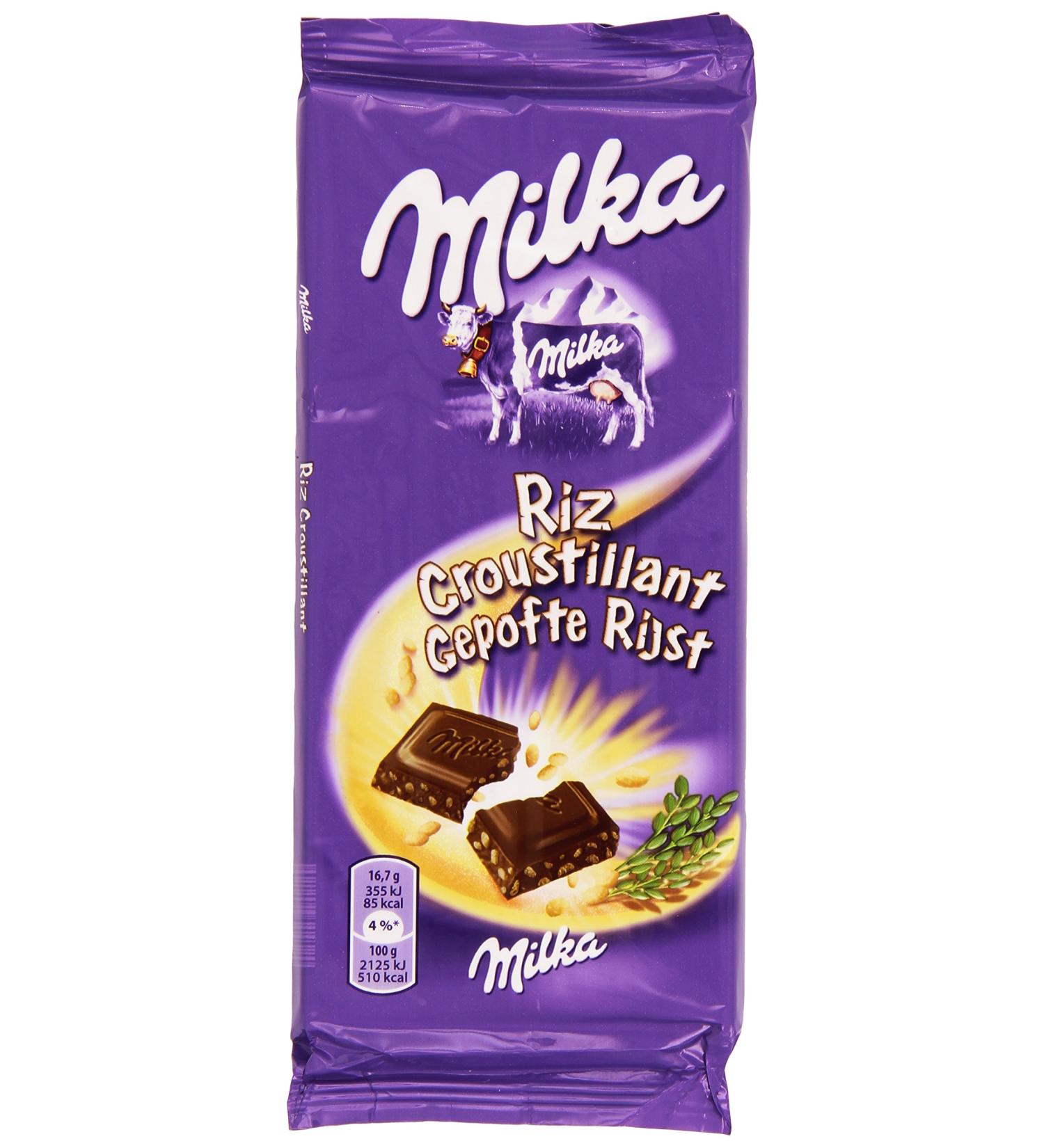 Milka Crispy Rice Chocolate Bar 100g - Pack of 2 - Buy Online on GoSupps.com