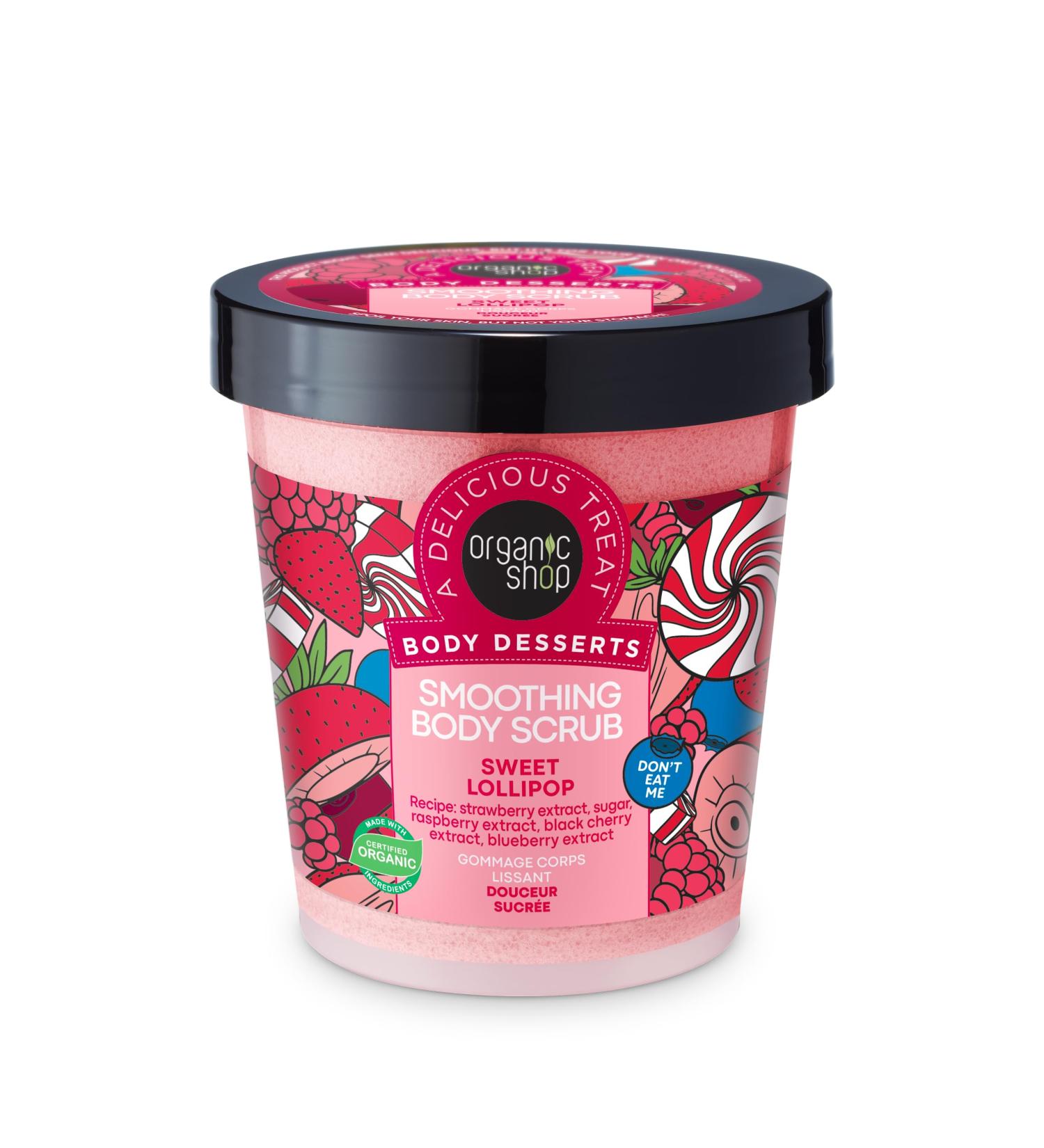 Organic Shop Sweet Lollipop Smoothing Body Scrub 450 ml - Body Desserts Collection - Buy Online on GoSupps.com