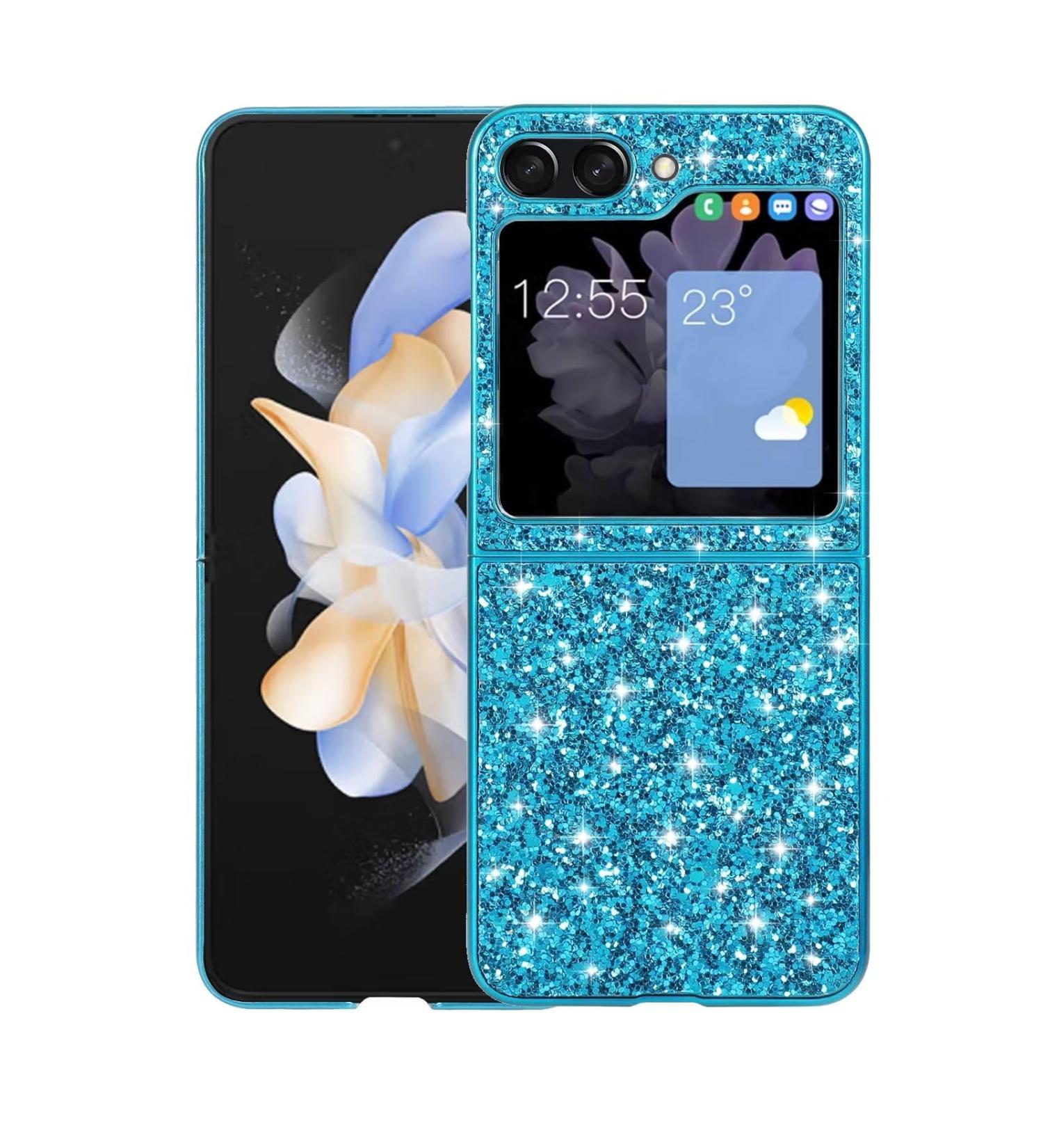 Buy Tivenfezk Nadoli Glitter Case for Samsung Galaxy Z Flip 5 Blue Glossy Bling Shockproof & Ultra-Small Protective Cover - Buy Online on GoSupps.com