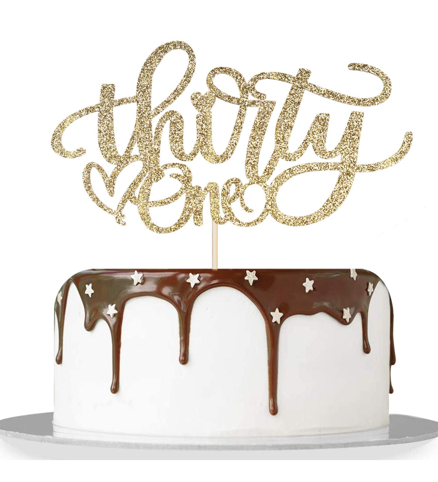 Artczlay thirty-one birthday happy golden glitter cake topper 31 years old birthday party decoration supplies adult birthday cake topper - Buy Online on GoSupps.com