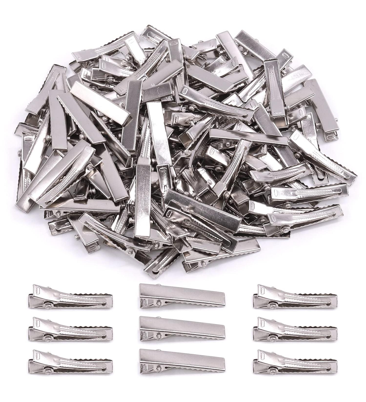 Mardatt 200Pcs 1.25 inch Alligator Hair Clips Bulk - Silver Single Prong Hair Clips for Bows Making, Styling, Hairdressing DIY Crafts - Buy Online on GoSupps.com