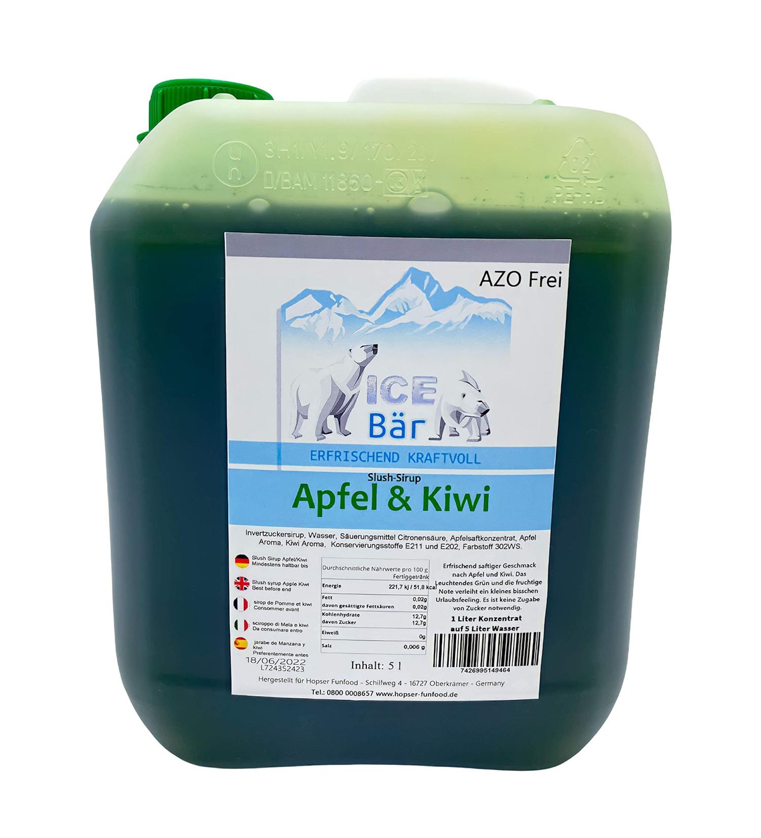 Buy Ice Br Slush Syrup - 12 Fruity Varieties 5L Concentrate | Apple Kiwi Flavor | Perfect for Slushy Maker & Homemade Beverages - Buy Online on GoSupps.com