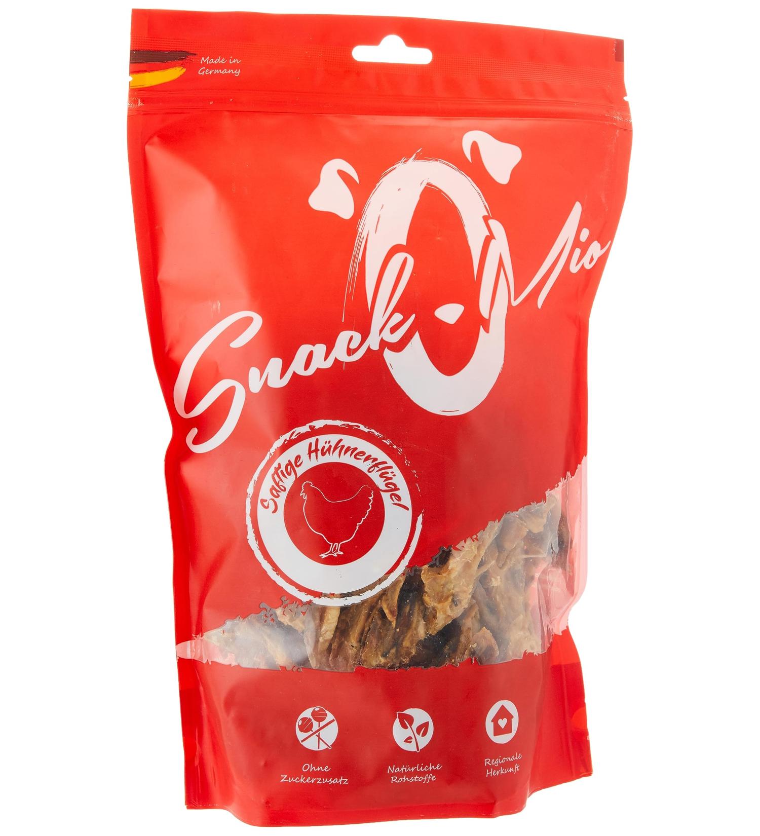 SnackOMio Premium Dog Snacks - Juicy Grain-Free Chicken Wings 500g (1 Pack) - International Shipping Available - Buy Online on GoSupps.com