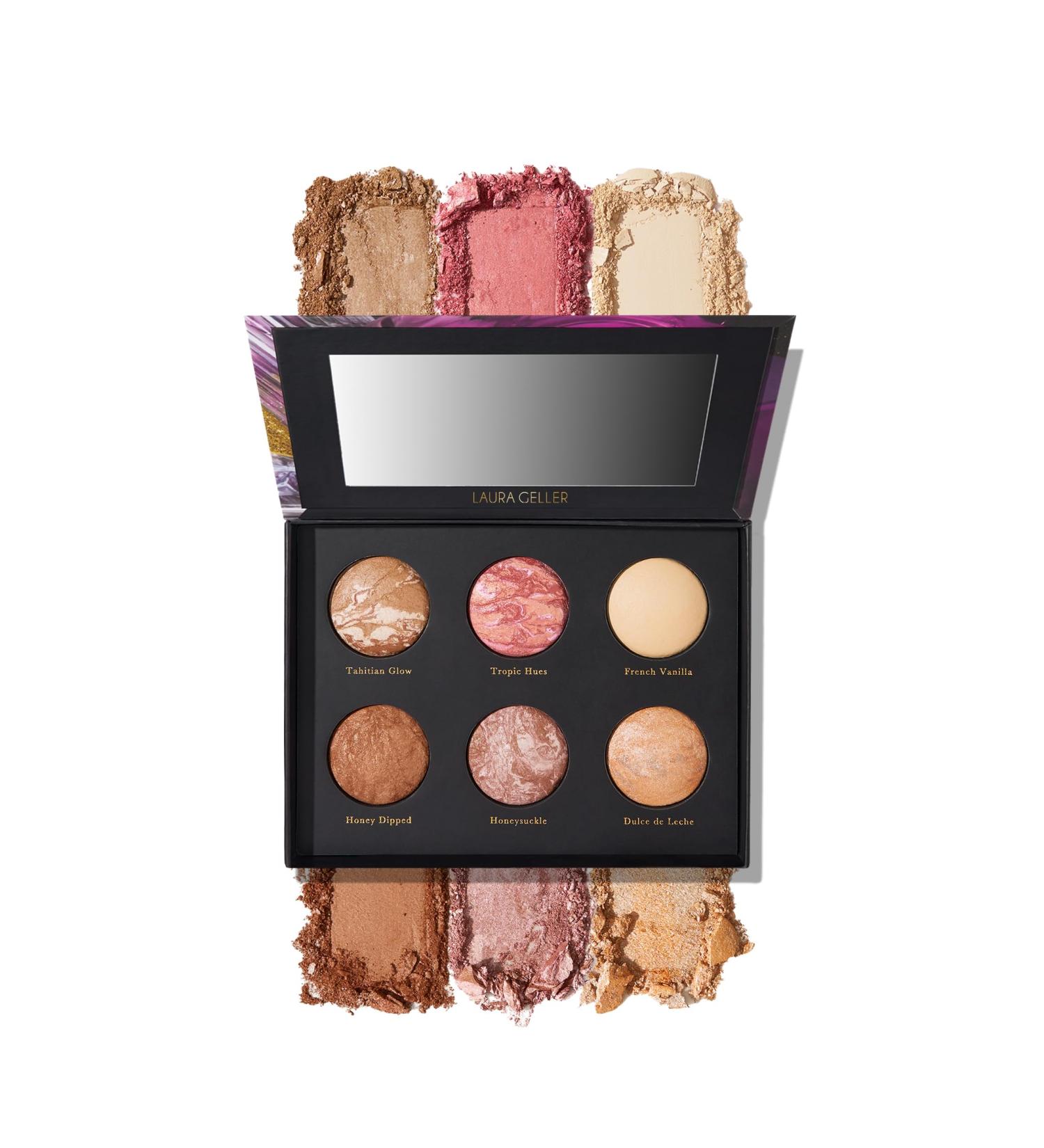 Laura Geller Cheek to Chic Tropical Glow Face Palette - 2 Blushes, 2 Highlighters, 2 Bronzers - Buy Online on GoSupps.com