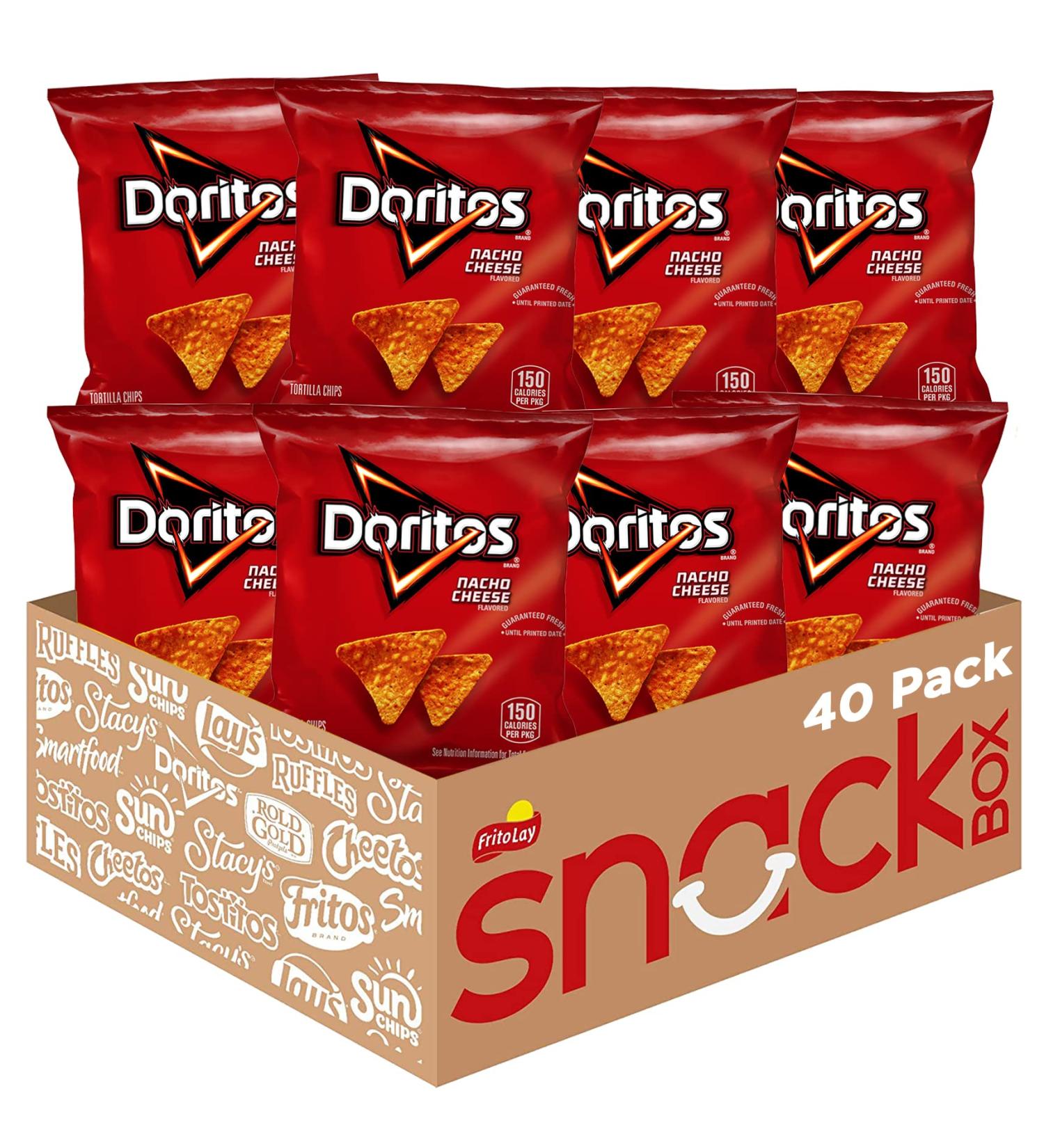 Doritos Nacho Cheese Flavored Tortilla Chips 1 oz - Pack of 40 | Delicious Snack for Every Occasion - Buy Online on GoSupps.com