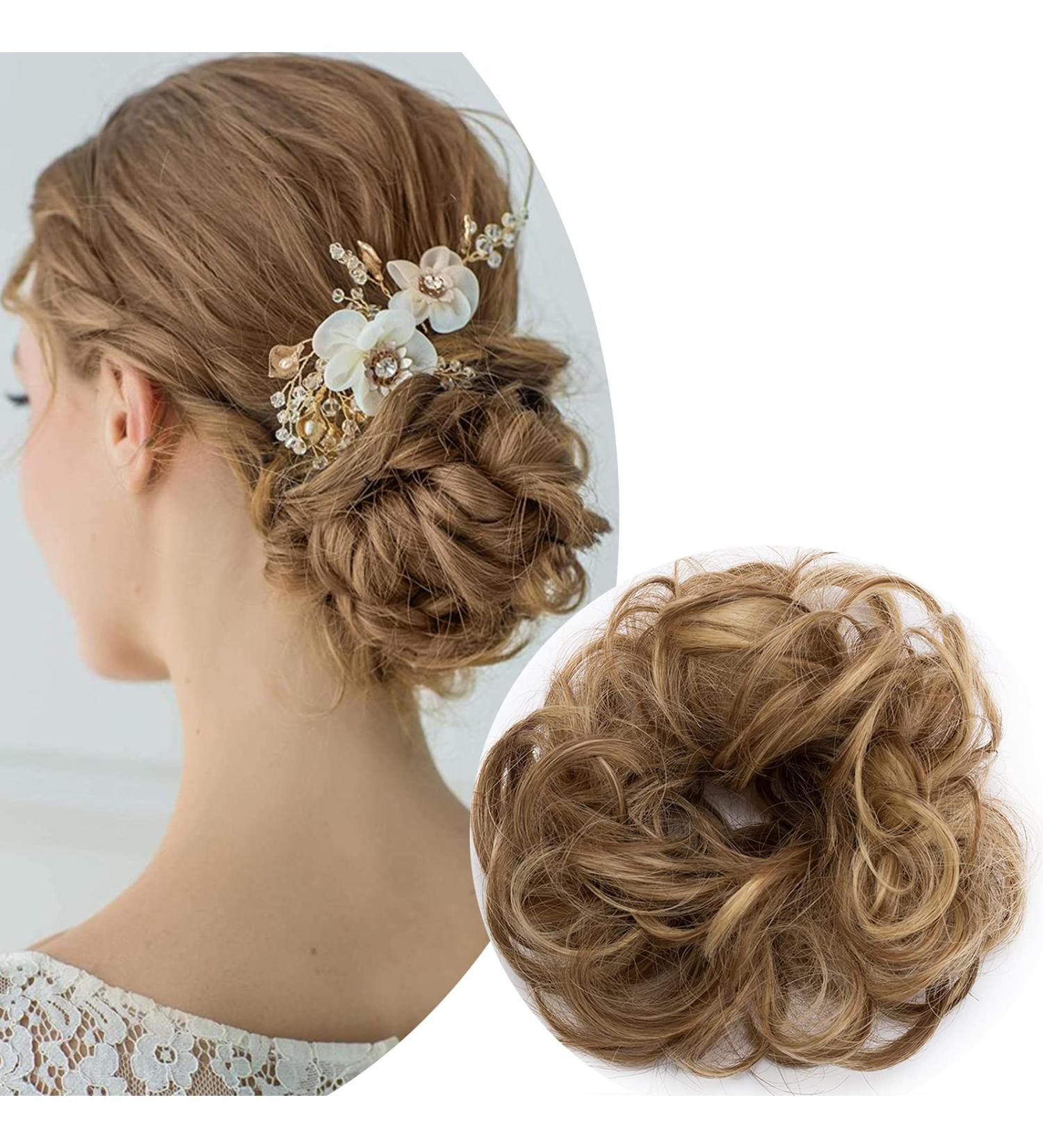 SEGO Hairpiece - Natural Light Brown & Ash Blonde #12H24 Hair Tie Bun Extensions | Perfect Updo with Elastic Band - Buy Online on GoSupps.com