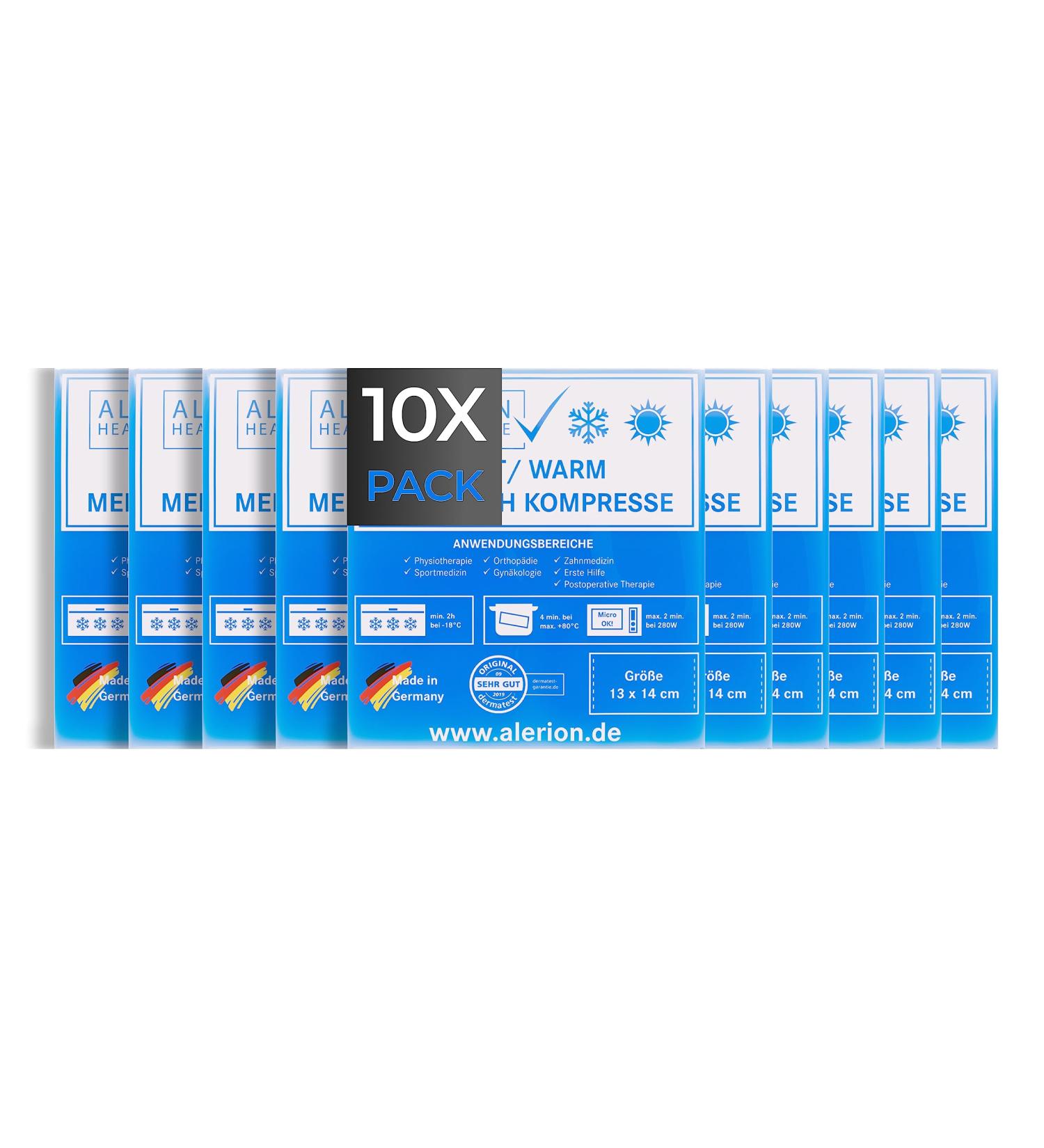 Buy Alerion 10-Pack Reusable Cold-Warm Compresses | 13x14 cm Cool Packs for Sports & Home Use - Buy Online on GoSupps.com