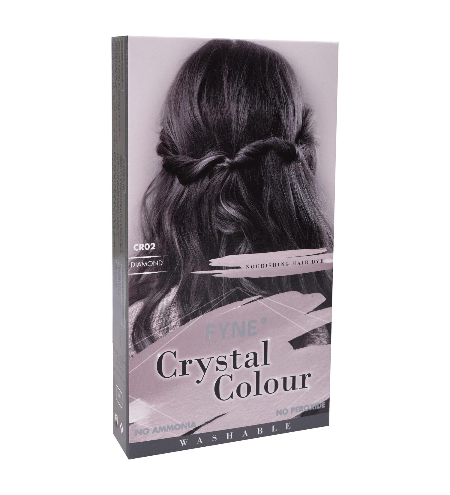 FYNE Crystal Colour Grey Dark Diamond Semi Permanent Hair Dye | Nice and Easy with Built-in Conditioner for Women - Buy Online on GoSupps.com