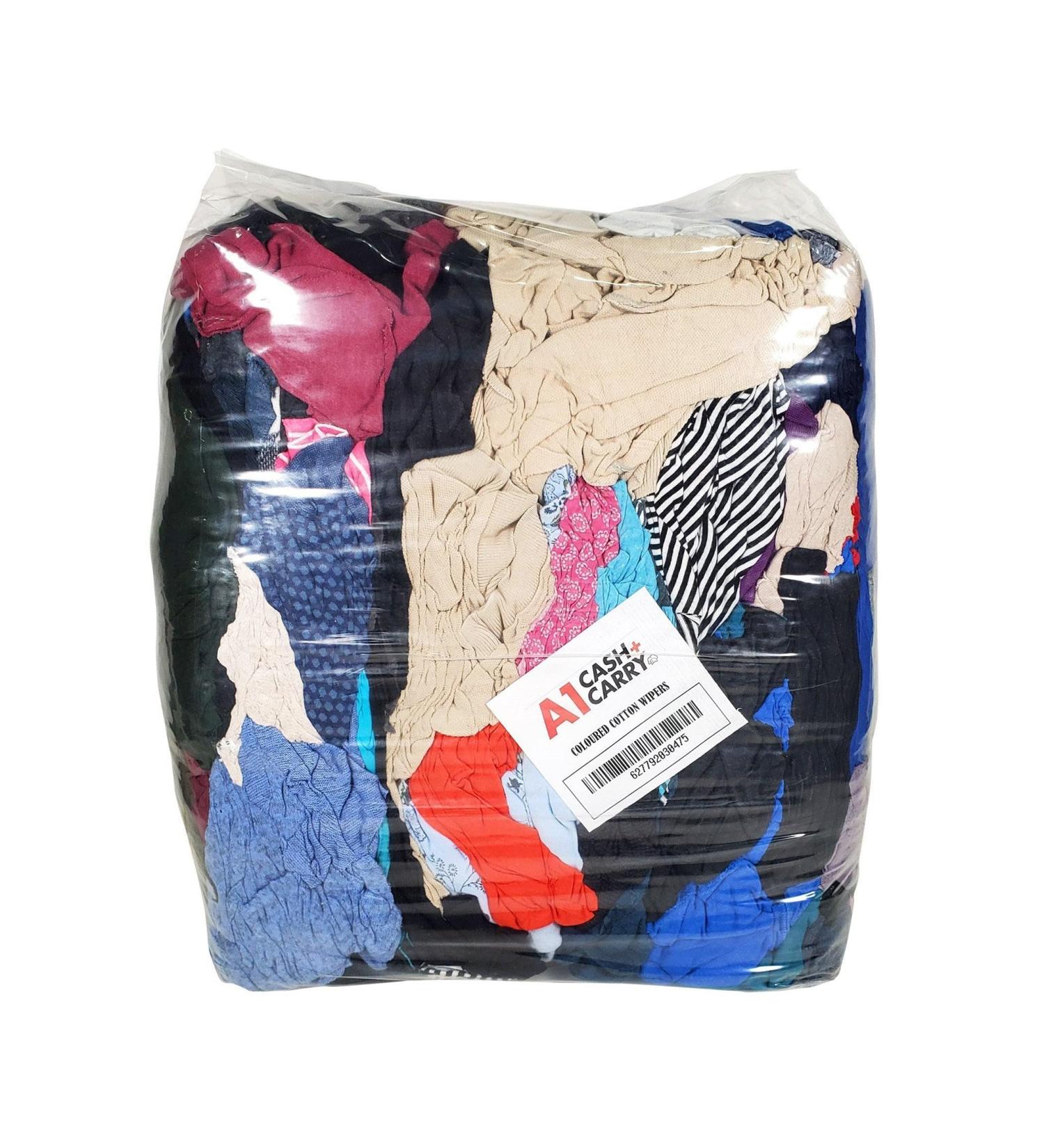 Spartano Wiping Rags 20 lb Colored Cotton Reusable Wiping Cloths Absorbent Multipurpose Cloths for Dusting & Cleaning Multi-color