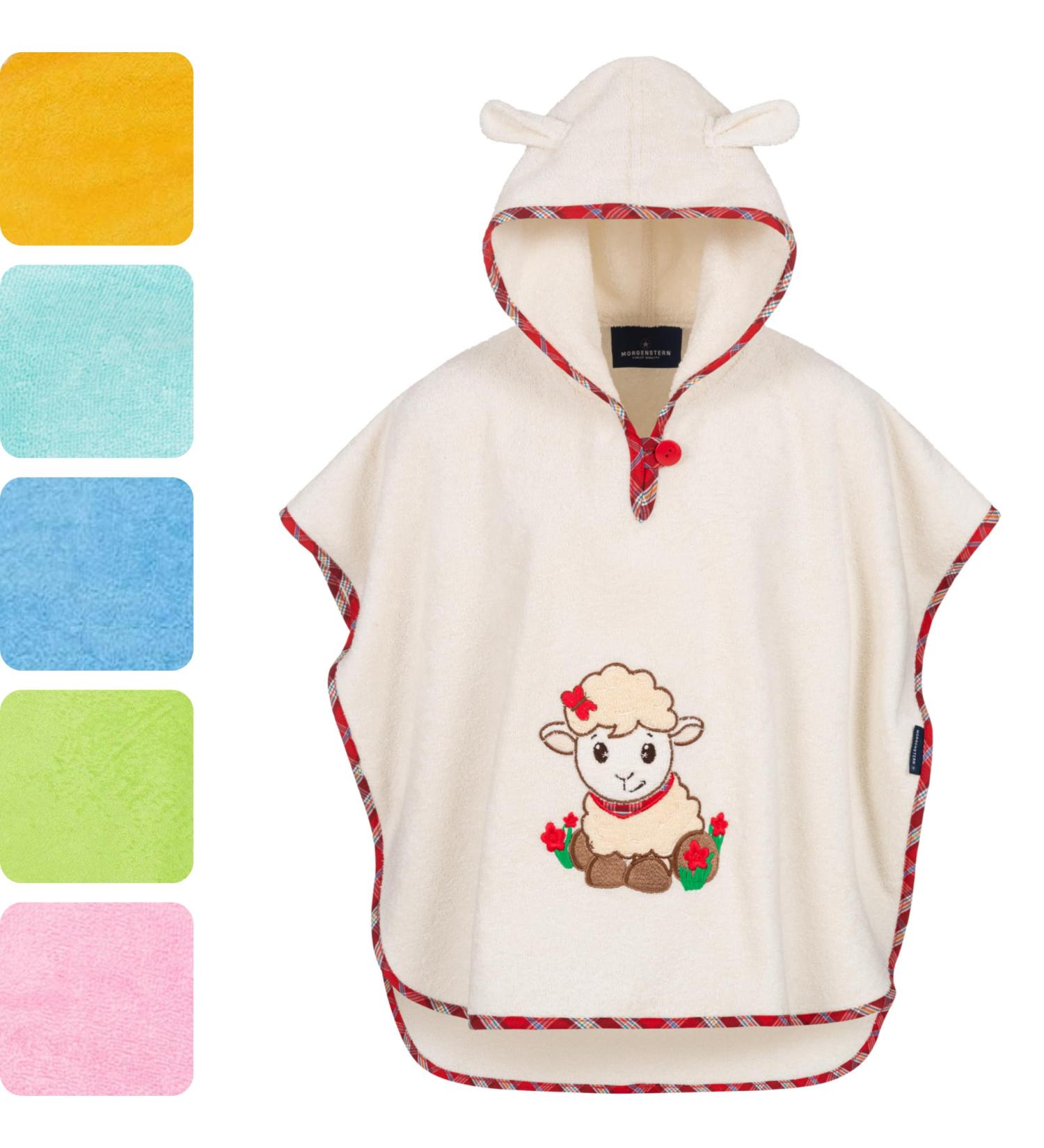 Morning Star Badeponcho - 100% Cotton Hooded Towel for Kids | Baby Bathrobe Sleepy Sheep 1-3 Years - Buy Online on GoSupps.com