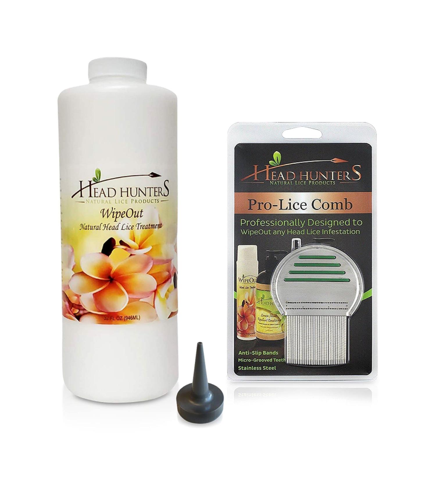 Head Hunters Pro All-Natural Lice Treatment Kit - Family Size Lice Removal Shampoo & Comb - Safe & Effective Head Lice Removal - Buy Online on GoSupps.com