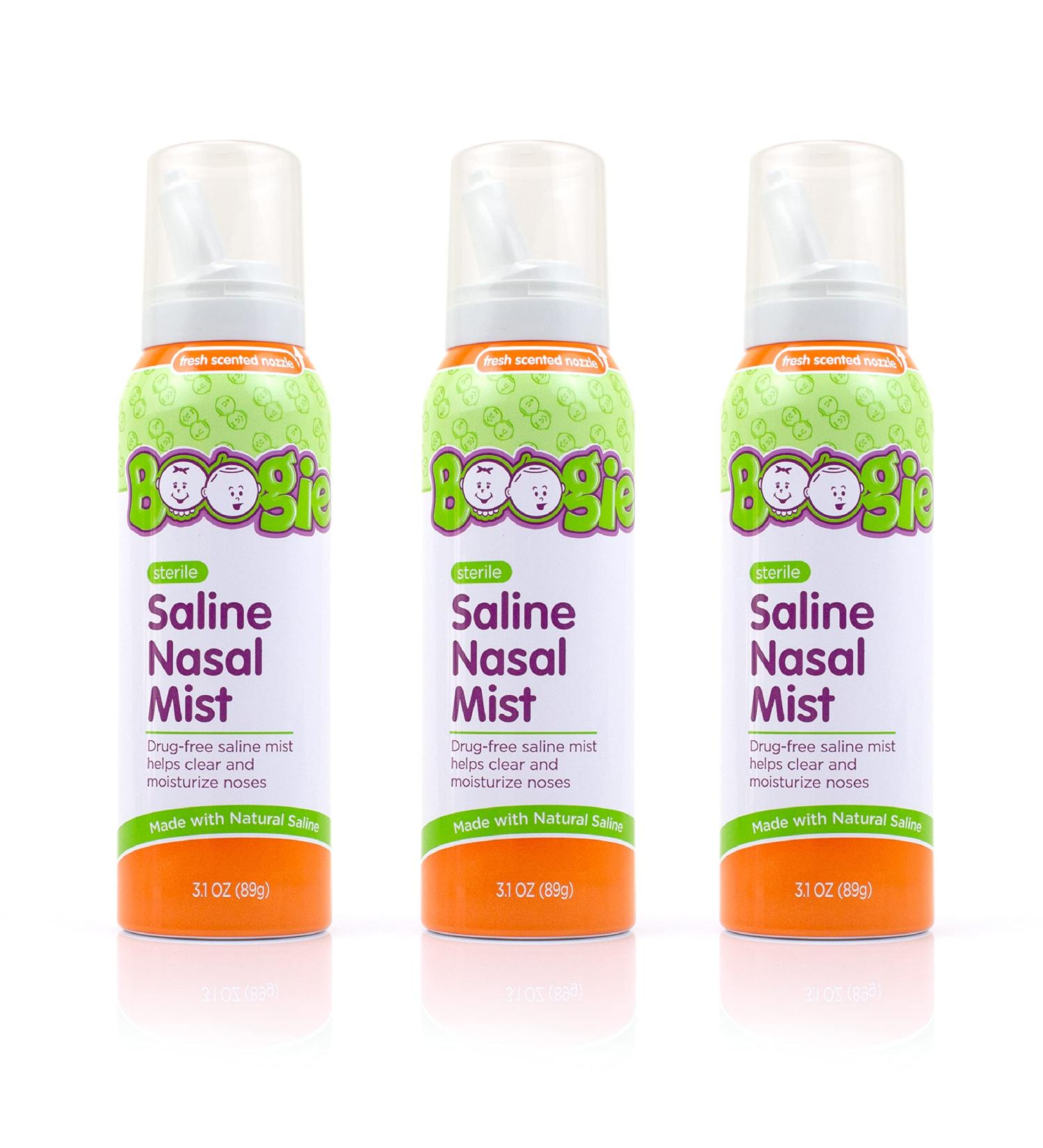 Boogie Mist Baby Saline Nasal Spray 3.1 oz (Pack of 3) | Gentle Nasal Decongestant with Saline for Fresh Relief - Buy Online on GoSupps.com