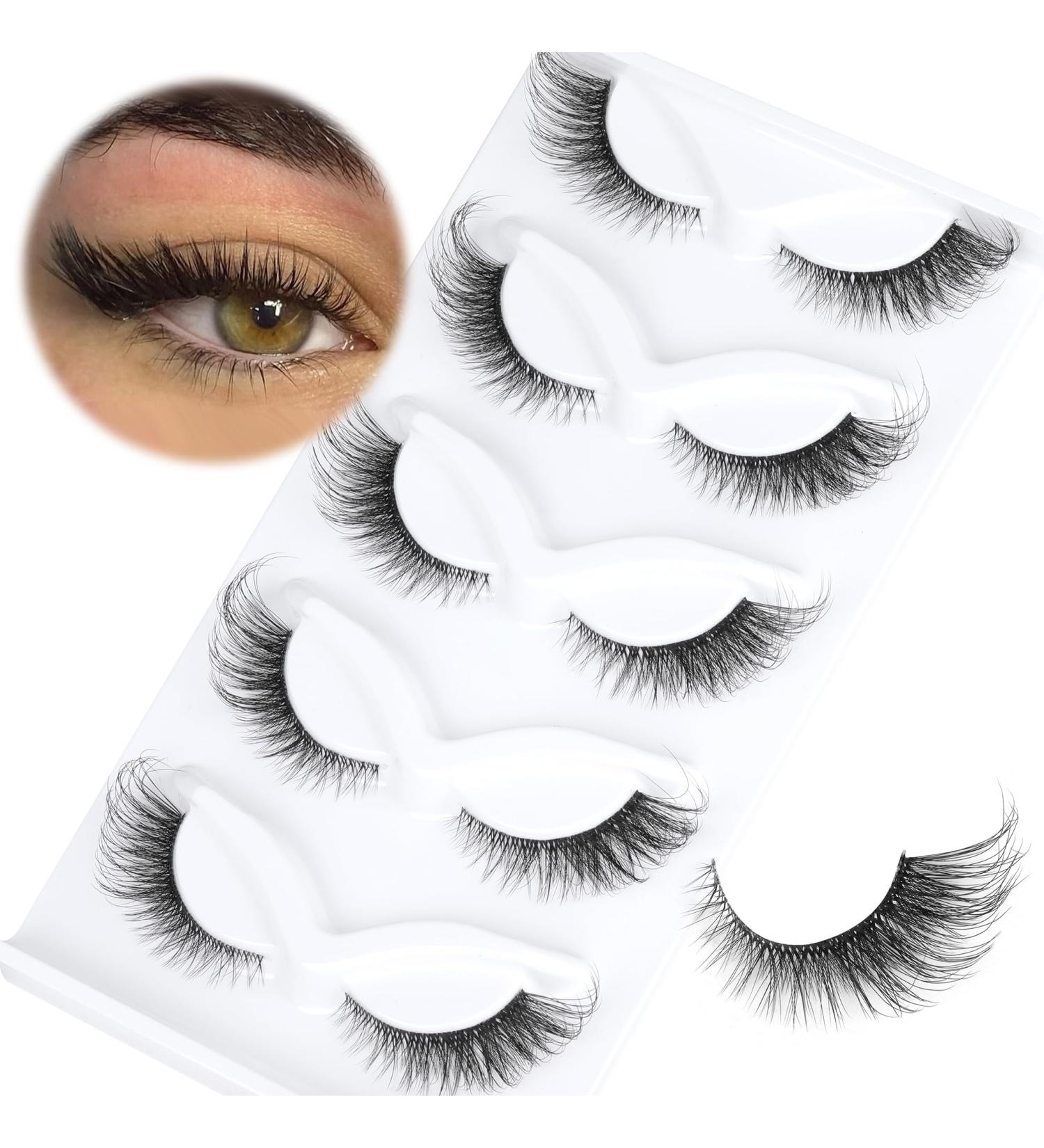 ALICROWN HAIR Cat Eye Lashes Fluffy False Eyelashes Strip Fox Lashes Wispy Natural Fake Eyelashes Fairy Long Tail False Lashes 5 Pairs C- Fluffy - Buy Online on GoSupps.com