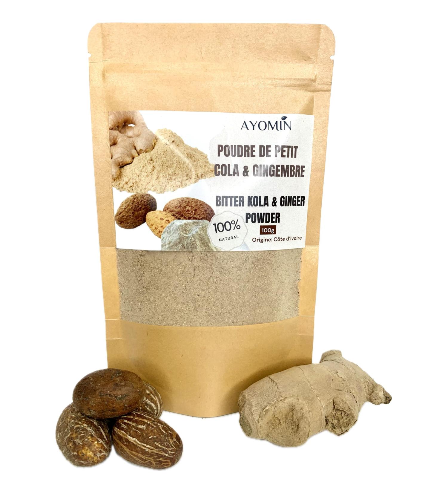 100% Natural Petit Cola and Ginger Powder, 100g, Origin: Ivory Coast