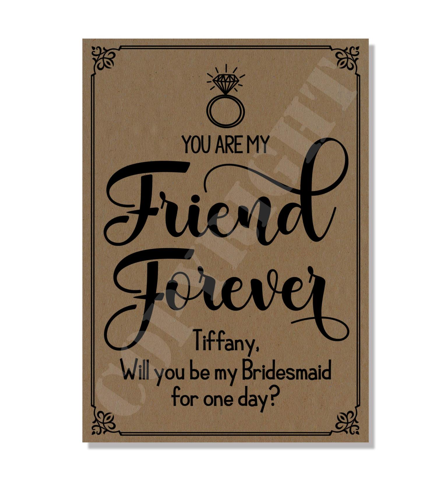 Funny Will You Be My Bridesmaid Card - Kraft Paper 280 G/M - Perfect for Maid Matron Flower Girl & Page Boy - Buy Online on GoSupps.com