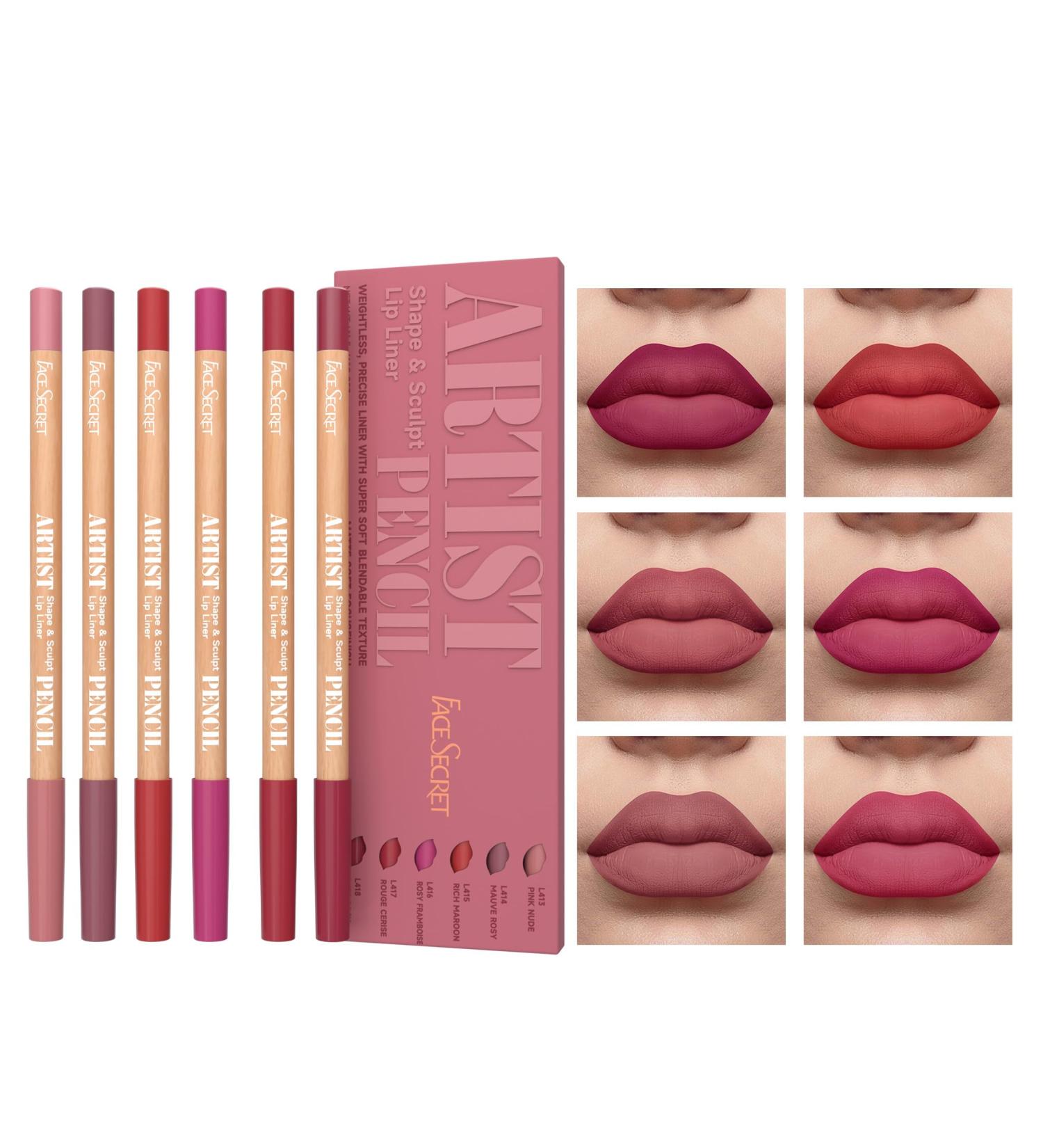 Coffret de 6 crayons l vres - Crayon contour des l vres mat nude rouge l vres waterproof longue tenue crayon contour des l vres anti-bavures (# 03) - Buy Online on GoSupps.com