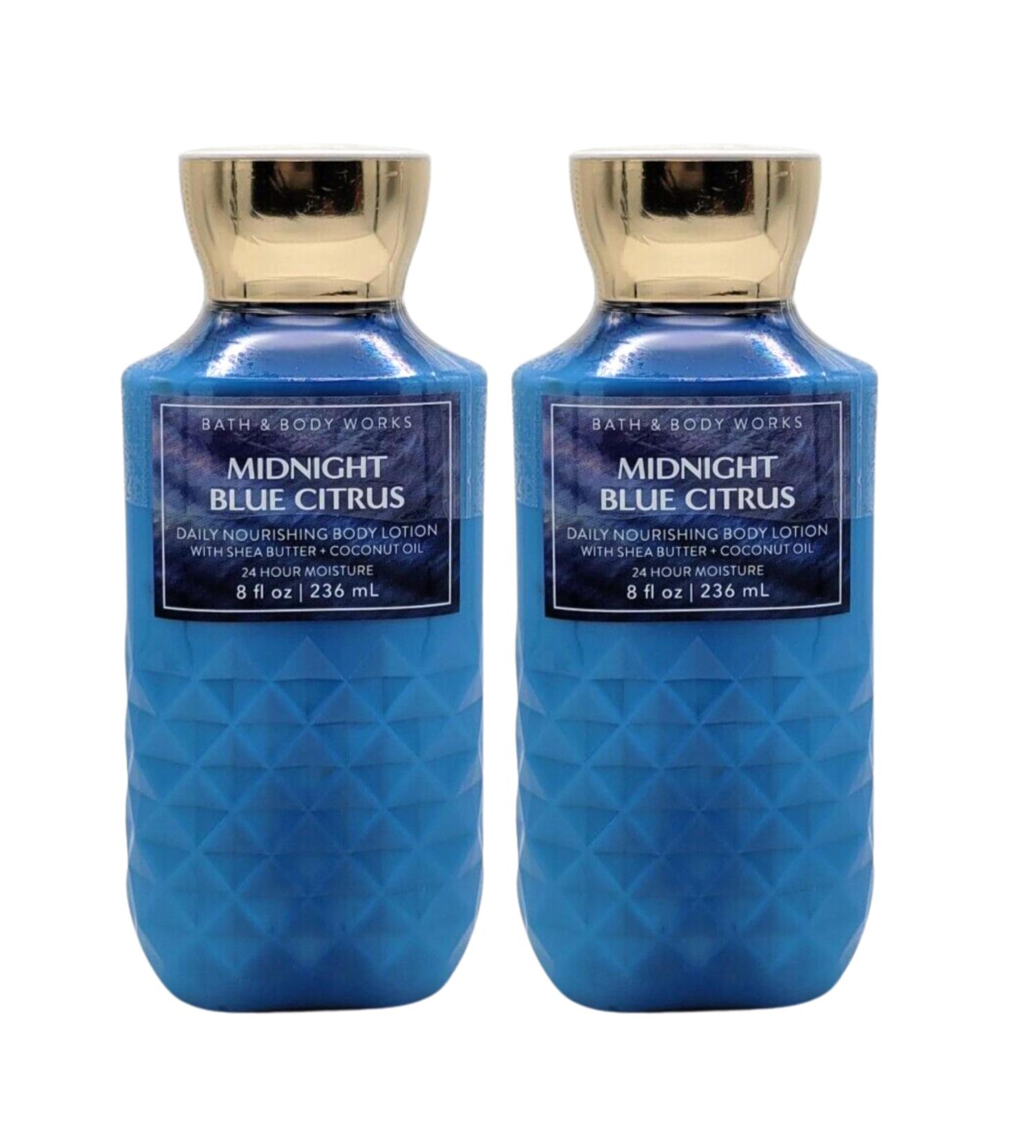 Bath and Body Works Body Lotion Set of 2 8oz Each (Midnight Blue Citrus)