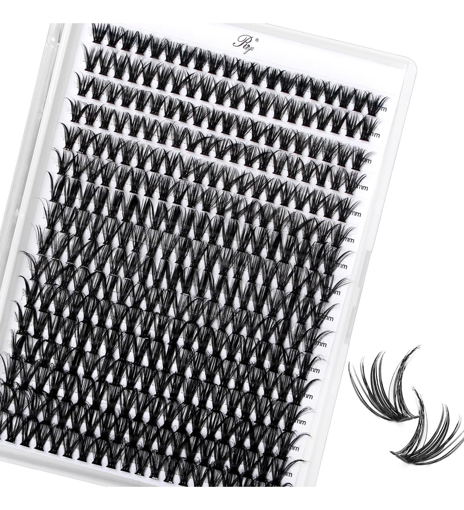 Riya 40D DIY Eyelash Clusters Extensions - D Curl Wispy Lashes Volume - 320pcs Individual Cluster Lashes - At-Home DIY Kit (40D 0.07D 8-15Mixed) - Buy Online on GoSupps.com