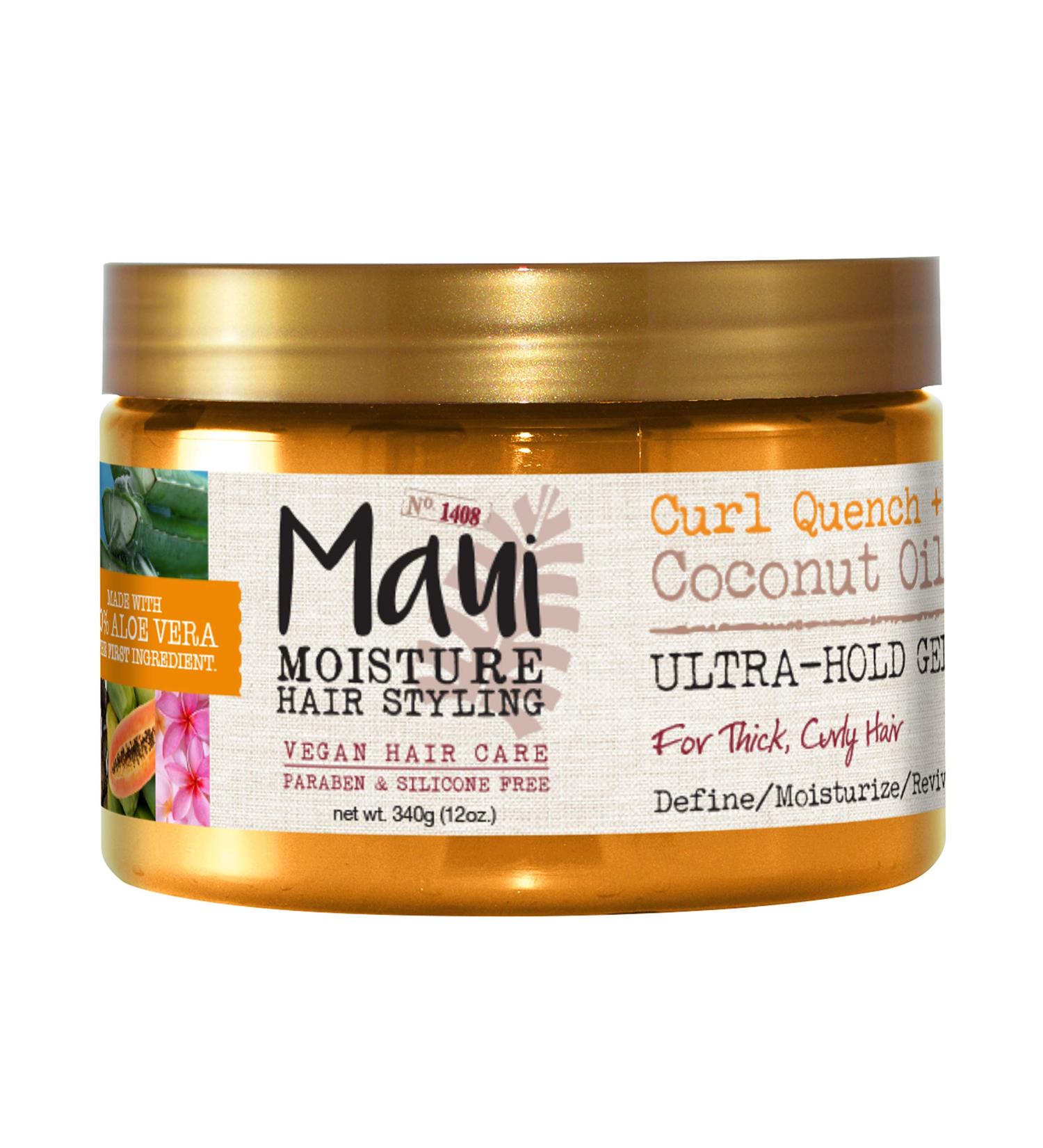 Maui Moisture Curl Quench + Coconut Oil Ultra-Hold Gel - 12oz | Vegan, Paraben & Silicone Free - Buy Online on GoSupps.com