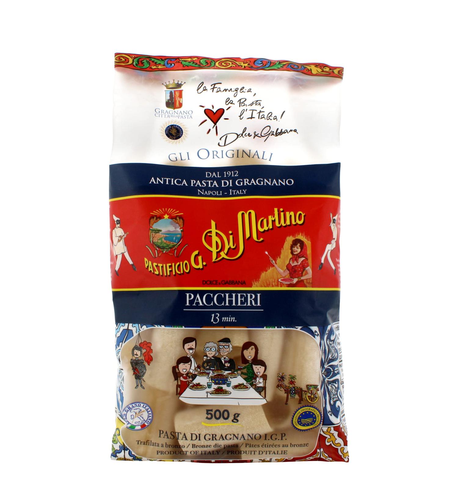 Di Martino Paccheri Pasta Noodles - Dolce & Gabbana Pasta from Italy - Rigatoni Pasta Tubes 500g Paccheri 500 g (Pack of 1) - Buy Online on GoSupps.com