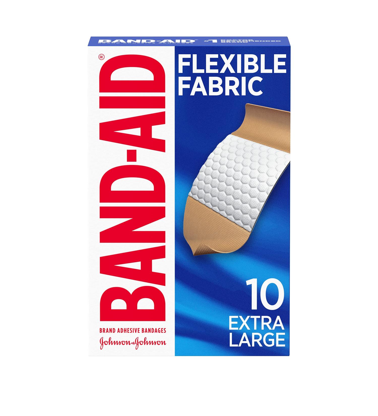 Band-Aid Brand Extra Large Flexible Fabric Adhesive Bandages - 10 Count (Pack of 2) - Buy Online on GoSupps.com