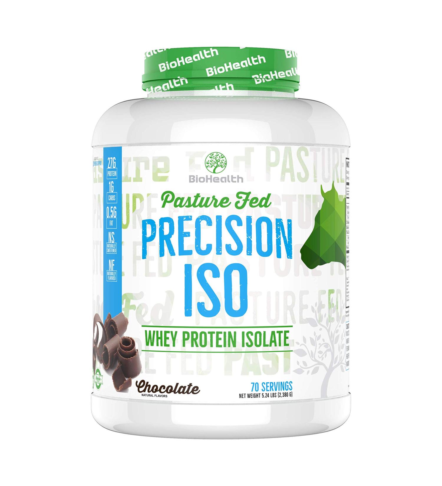 Precision ISO Chocolate 5lb - Premium Whey Protein Isolate (27g) + Amino Acids Zero Sugar GMO Free - 70 Servings - Buy Online on GoSupps.com