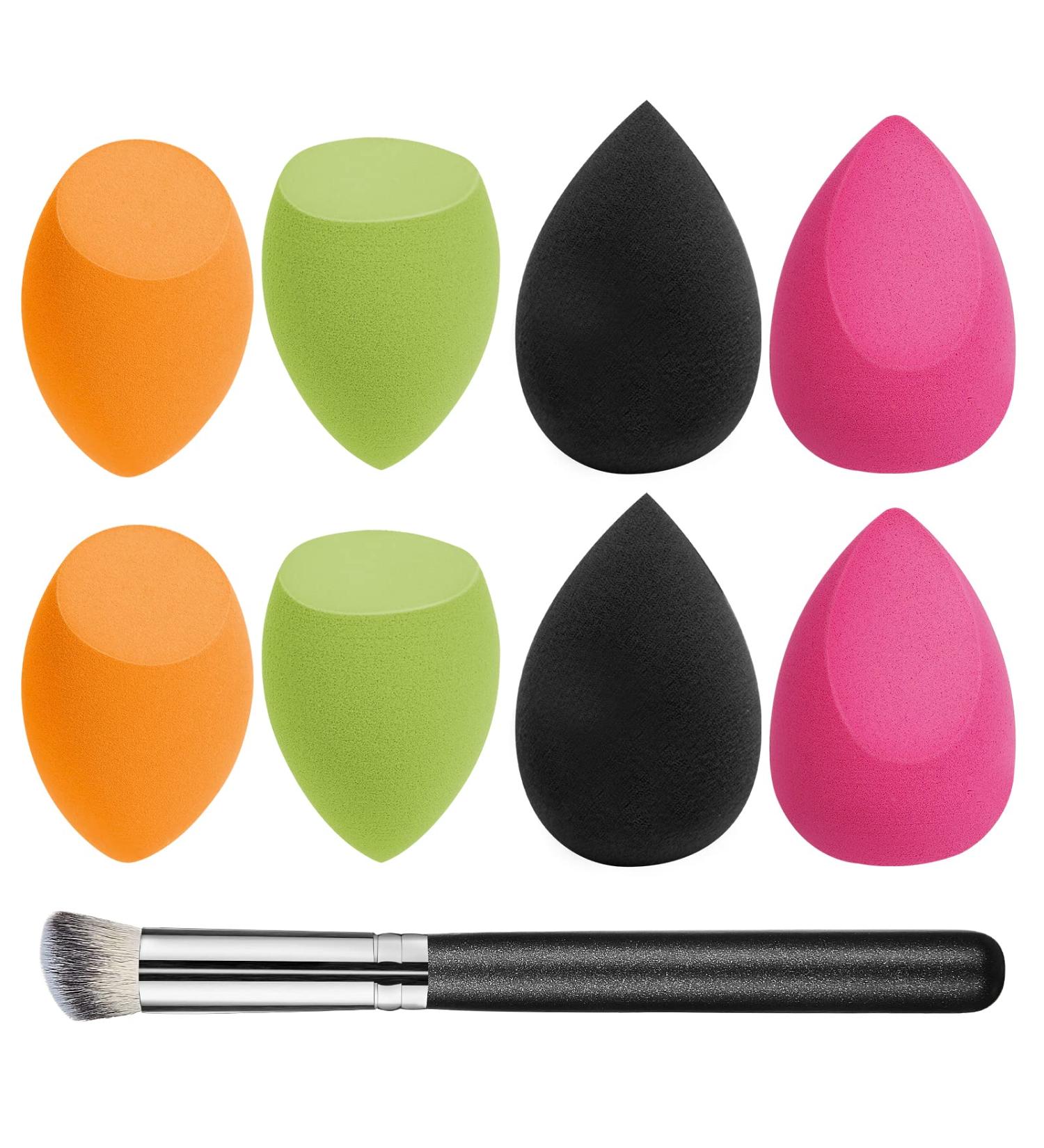 Venares 8pcs Multicolor Makeup Sponges Set with Foundation Brush - Perfect for Fluid Cream & Powder Application - Buy Online on GoSupps.com
