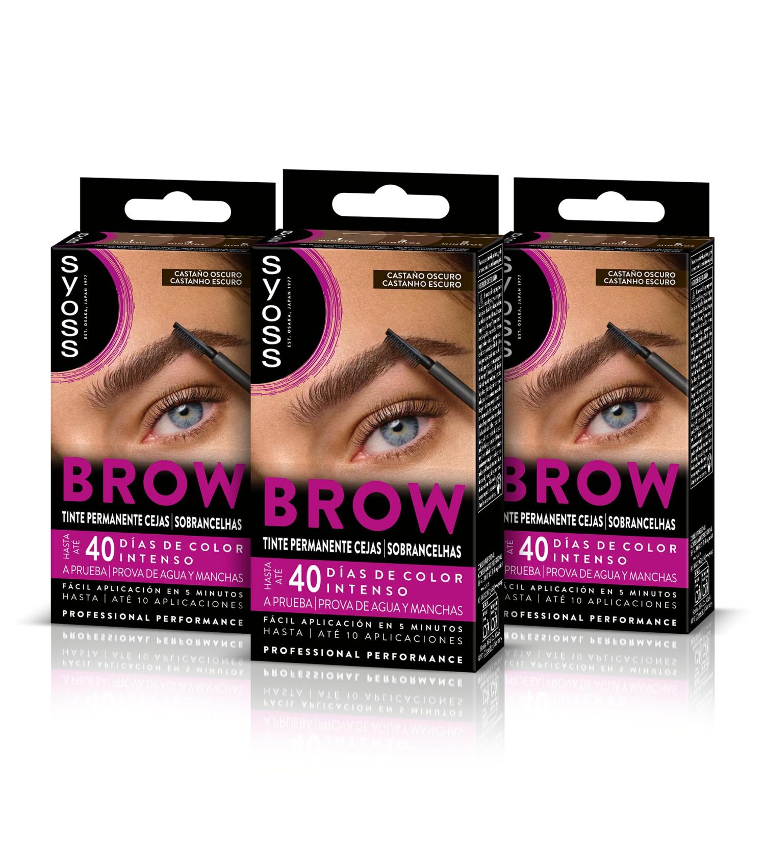  Syoss Syoss Brow Tint Permanent Eyebrow Color Dark Brown 3 Count Total Coverage & Long Lasting Color - Buy Online on GoSupps.com