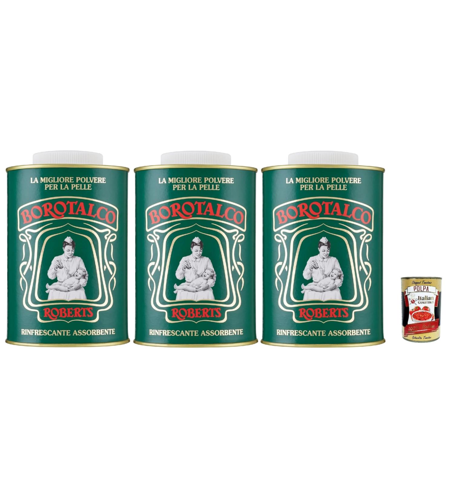 ROBERTS Borotalco Poudre fra che Talc Bocal - 3x 500 gr Naturelle Absorbe efficacement l'humidit rafra chit et adoucit la peau particuli rement adapt aux peaux sensibles + Italian Gourmet polpa - Buy Online on GoSupps.com