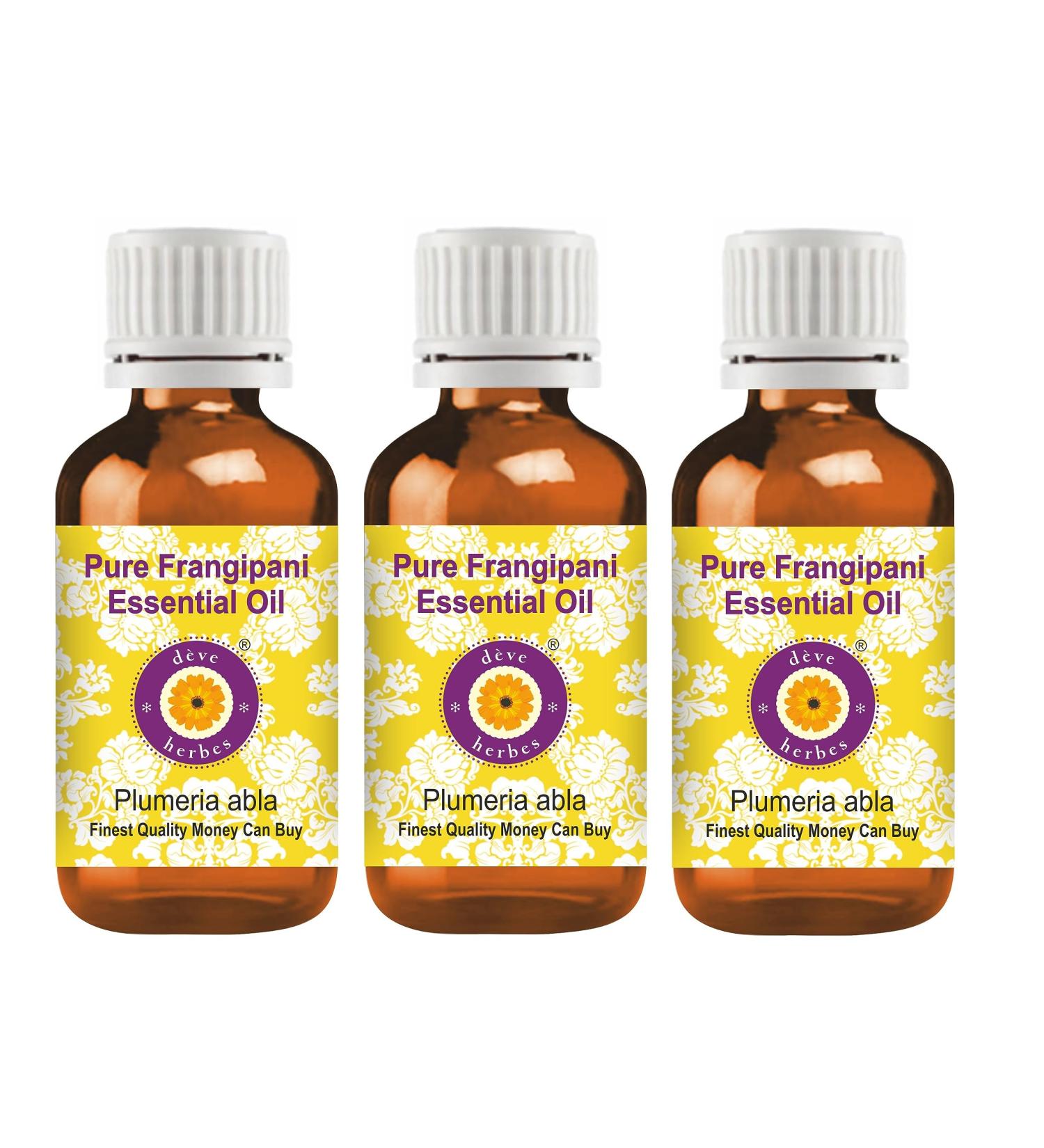 Deve Herbes Pure Frangipani Essential Oil (Plumeria alba) Steam Distilled 100ml X 3 (Pack of Three) (10 oz) - Buy Online on GoSupps.com