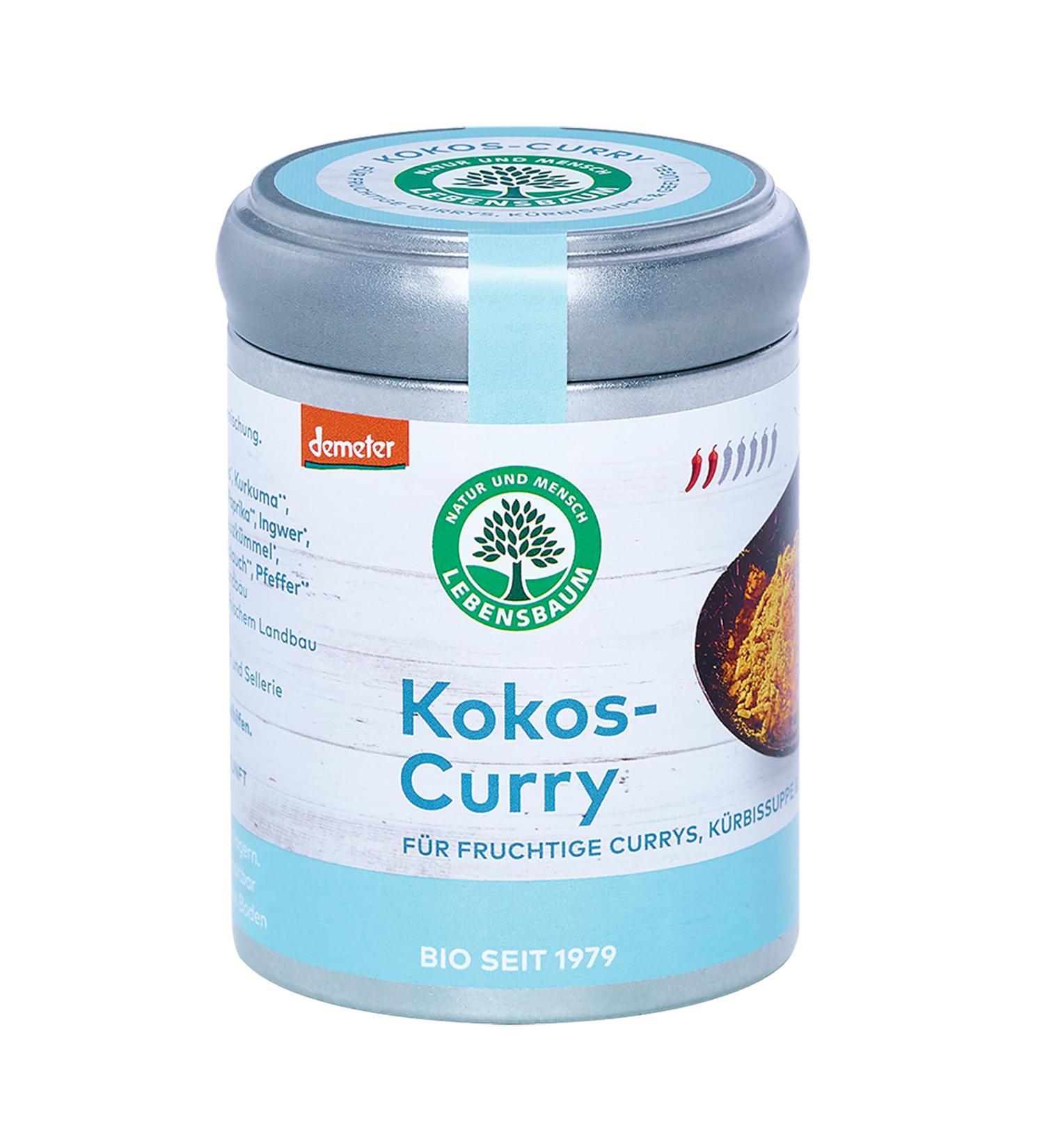 Life tree coconut curry organic spice preparation for fruity curries spice mixture with coconut pumpkin & turmeric for soups poultry & dips 65 g
