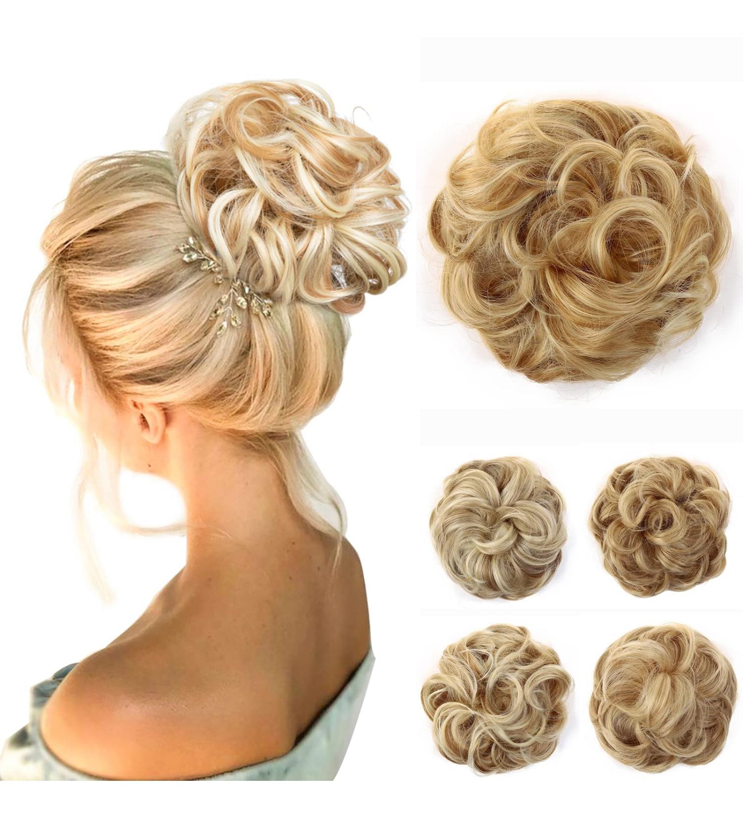 JJstar Messy Hair Bun Scrunchies Accessories for Women - Golden Blonde/Beach Blonde - Buy Online on GoSupps.com