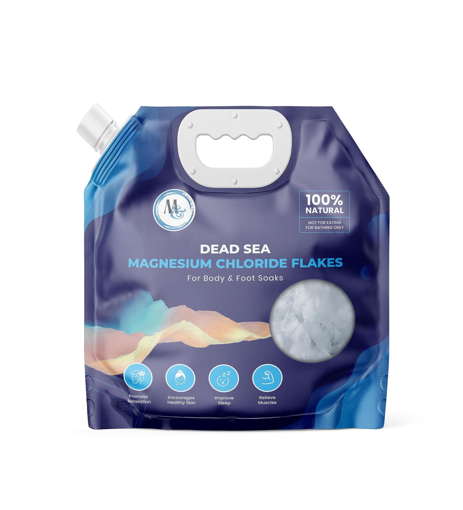 Premium Magnesium Flakes Bath Salts Relaxing Mineral Supplements for Muscle Relief & Aches - 10 LB (160 Ounce - Buy Online on GoSupps.com