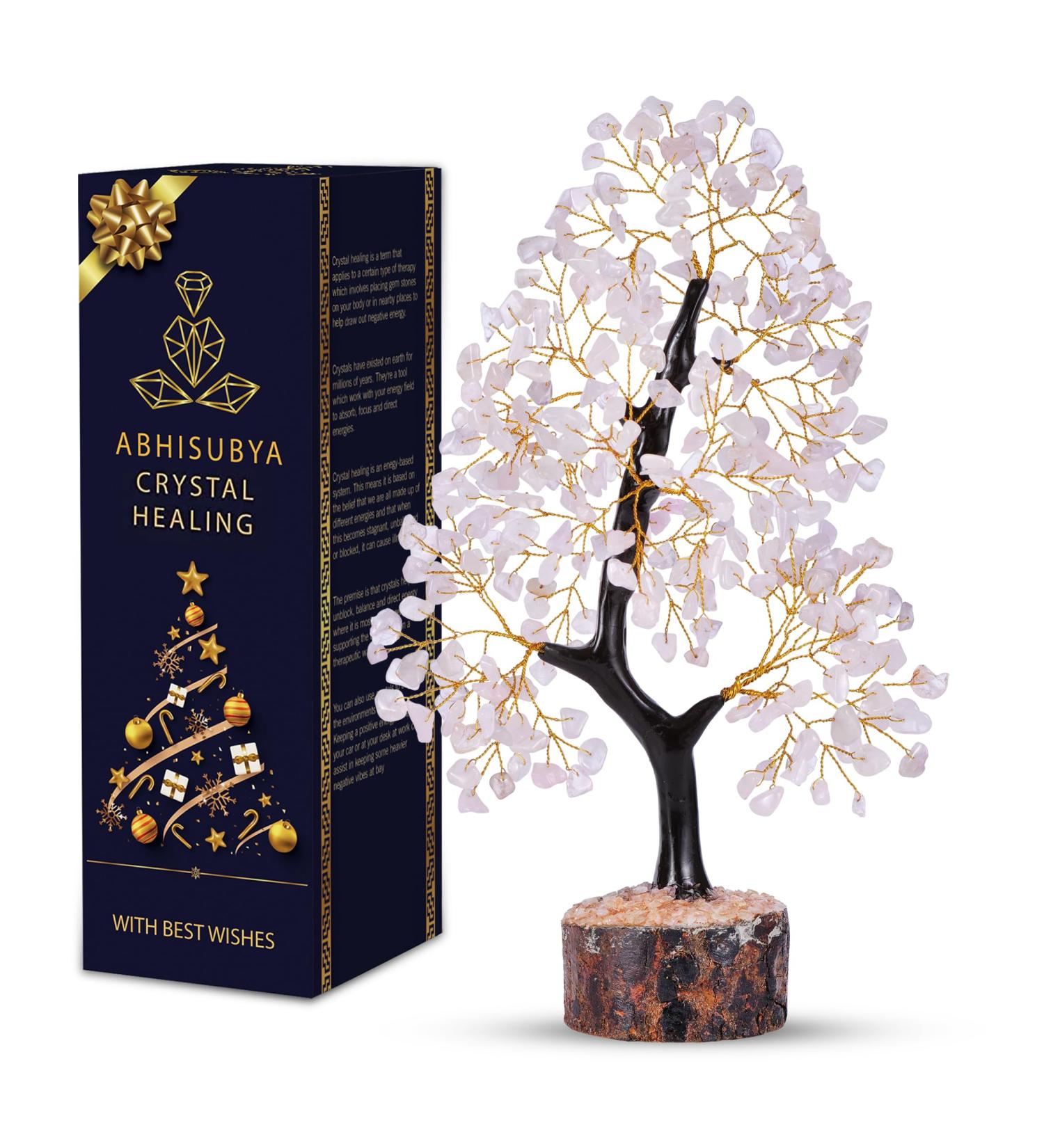 Quartz Crystals - Rose Quartz Crystals - Crystal Tree - Feng Shui - Healing Crystals - Gem Tree - Meditation Accessories - Christmas Gifts - Spiritual Gifts for Women Rose Quartz Tree - Buy Online on GoSupps.com