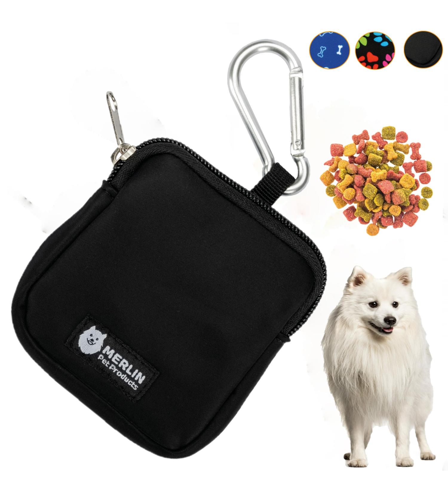 Merlin Pet Products Small Dog Treat Bag Training Pouch Pocket Size Travel Walking Walk Treats Pouch Bag For Lead Treats (Black) - Buy Online on GoSupps.com
