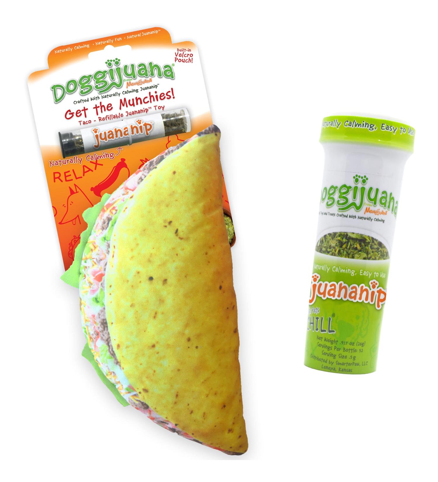 Doggijuana Dog Toy and Juananip Refill Bundle - Catnip Toy with Organic Refill Bottle - Buy Online on GoSupps.com