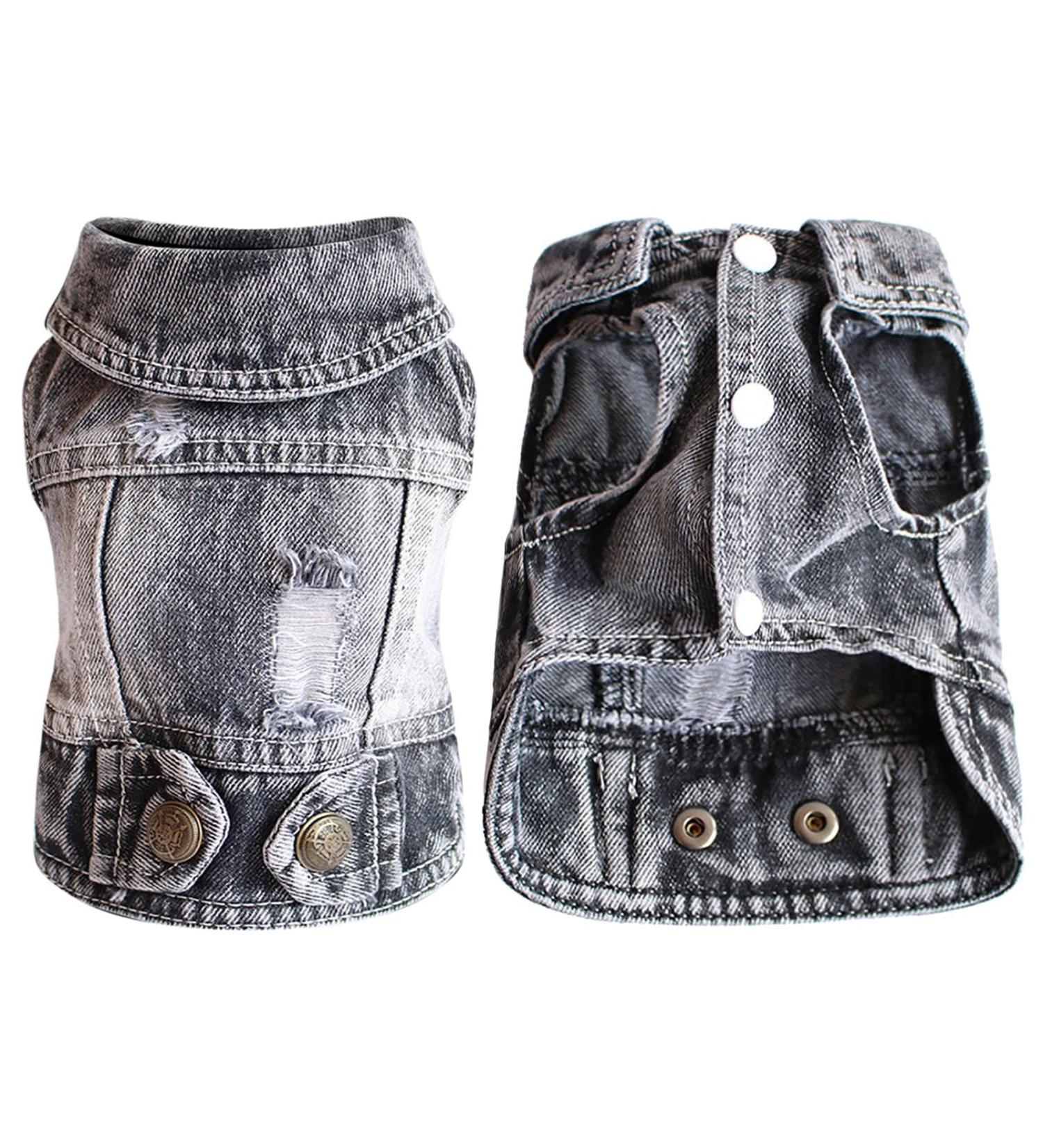 Stylish Denim Jacket Vest for Small & Medium Dogs - Trendy Pet Fashion & Summer Sweater - Buy Online on GoSupps.com