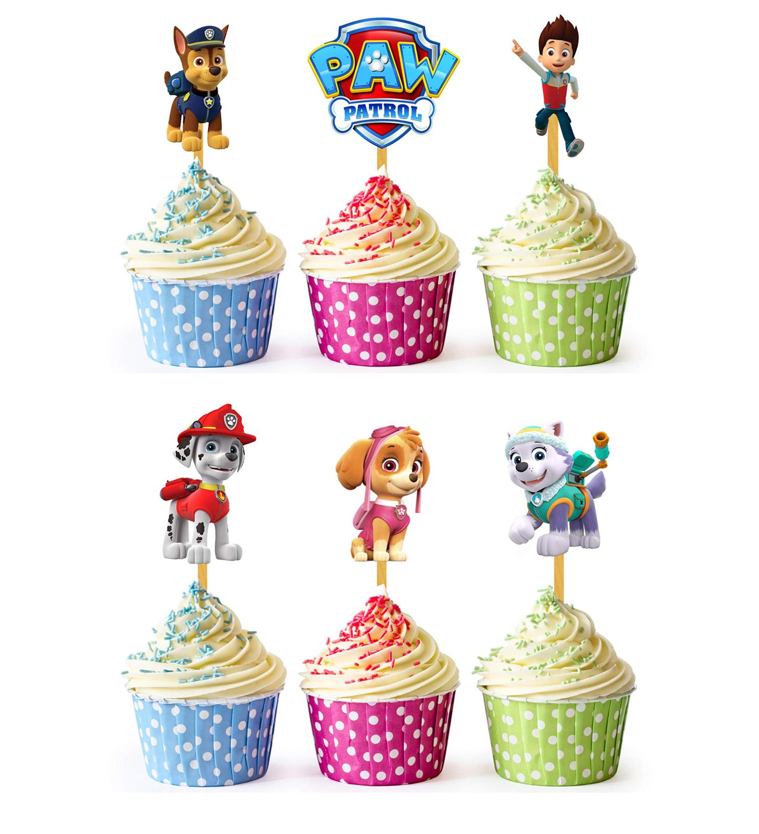 Paw Patrol Cupcake Topper Picks - Set of 24 - Buy Online on GoSupps.com