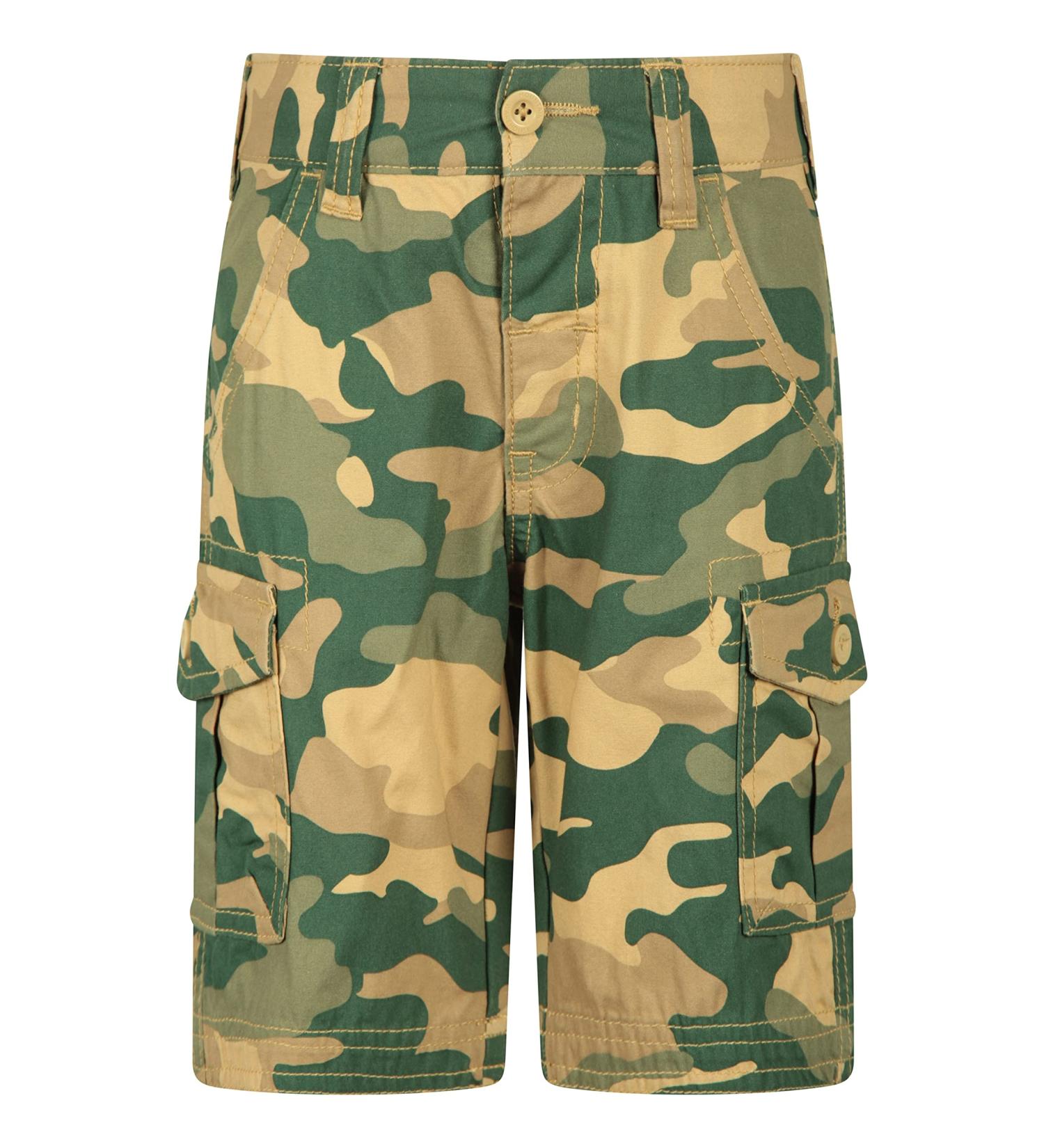 Mountain Warehouse Kids Cargo Shorts - 100% Cotton, Light Beige (Camo), 13 Years - Buy Online on GoSupps.com