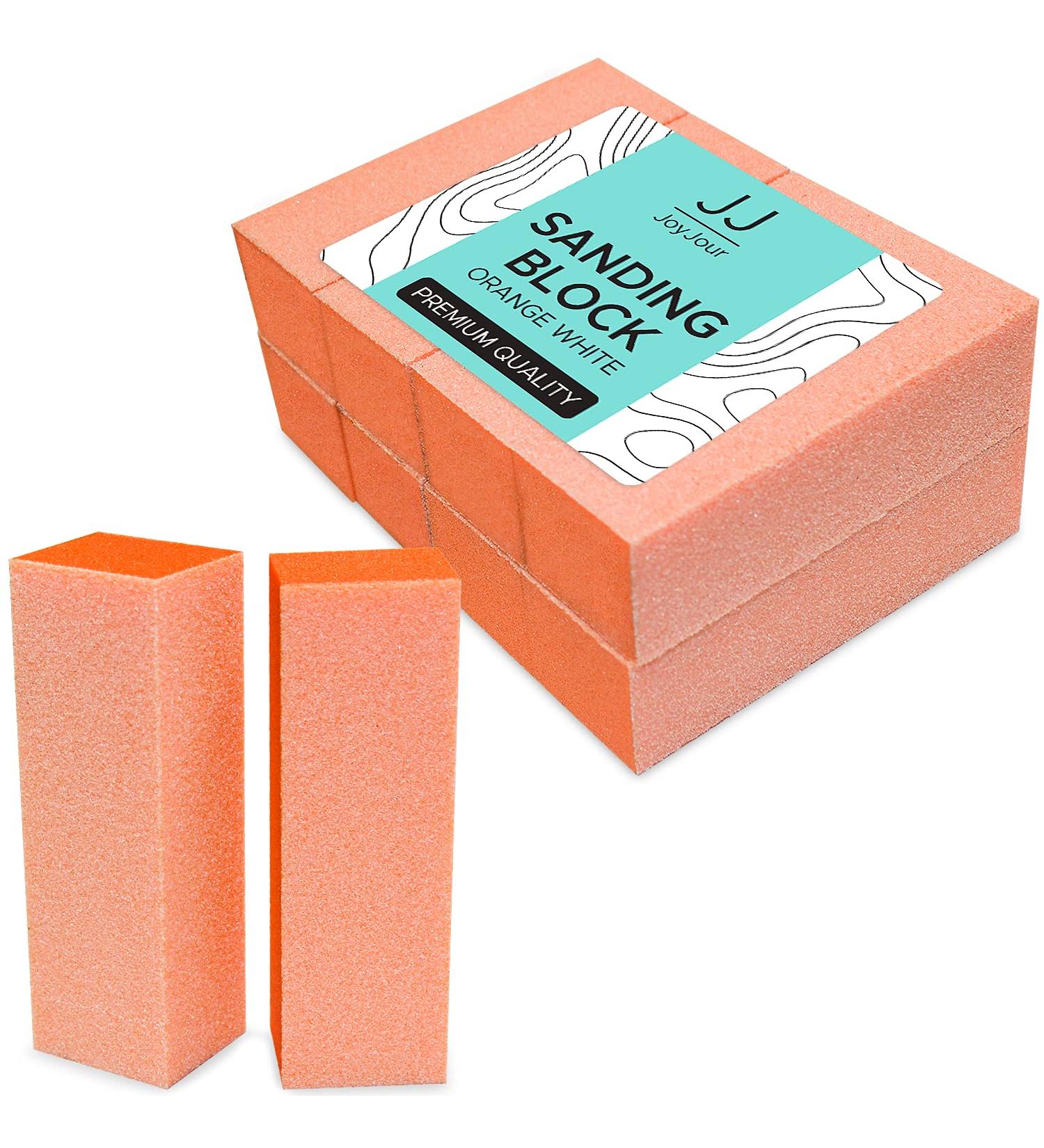 JoyJour sanding Block Nail Buffer Orange White 80/80/100 Grit Nail Art Manicure Pedicure File 10 PCS