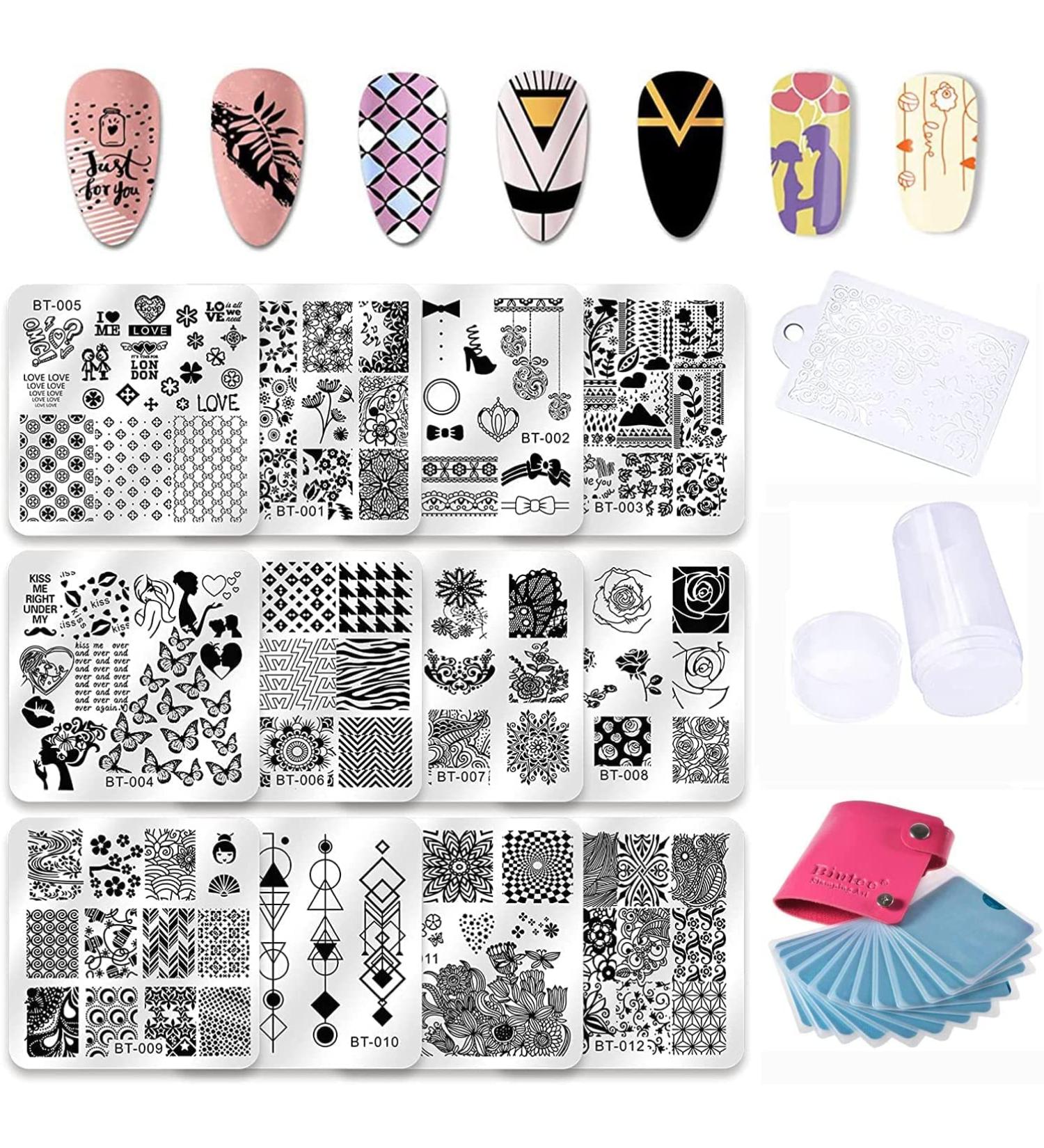 Biutee Vintage Ethnic Nail Stamping Plates Kit - Set of 10 with Stamper, Scraper, and Storage Bag - Buy Online on GoSupps.com