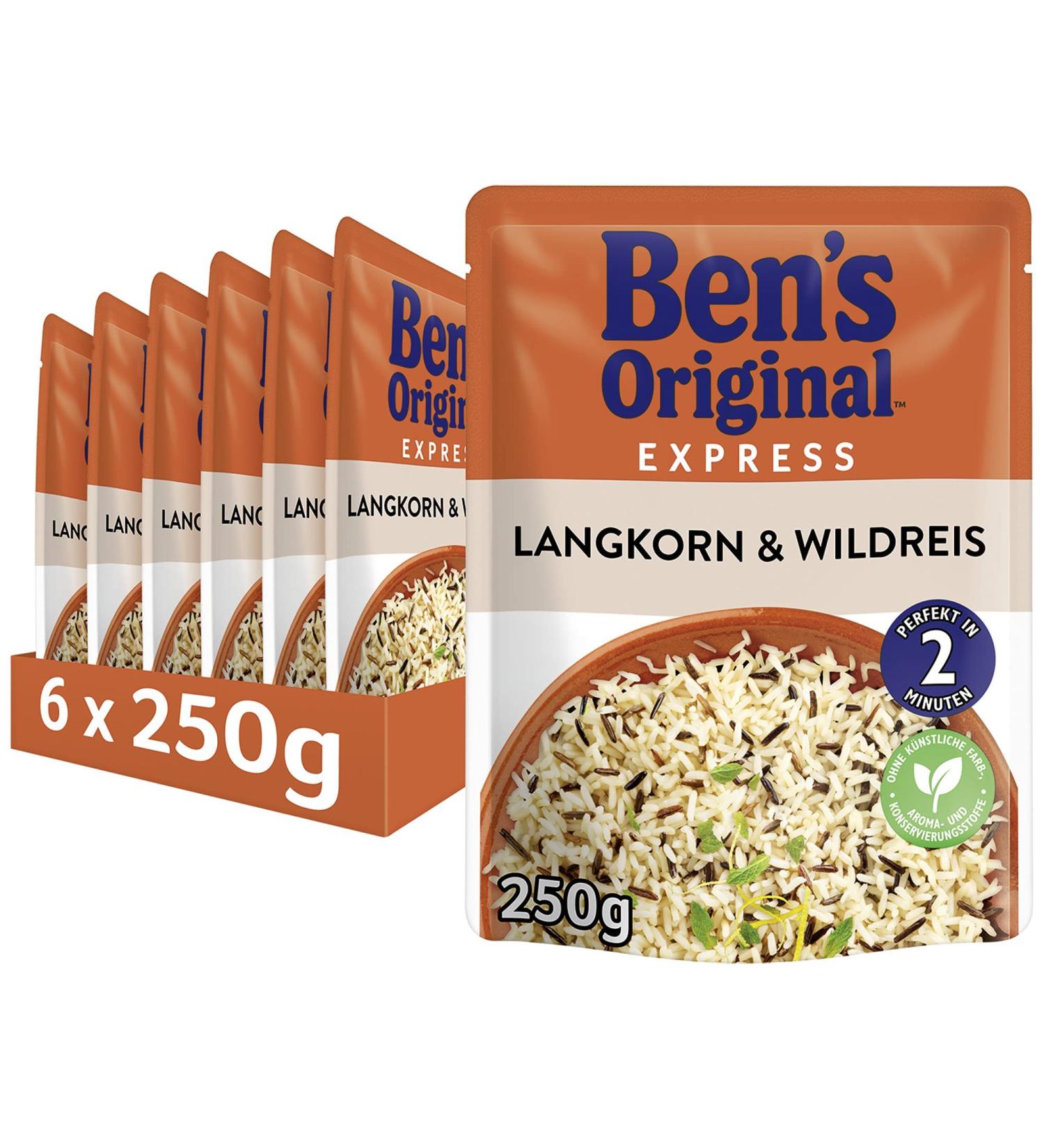 Buy Ben's Original Long Grain & Wild Rice 6 Pack (6 x 250g) | Premium Quality Fast International Shipping - Buy Online on GoSupps.com
