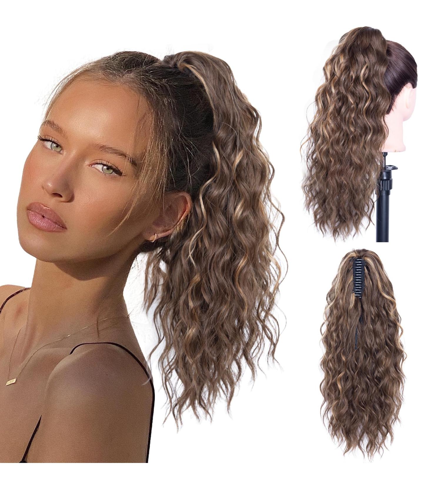 18 Multi-Layer Brown Mixed Honey Blonde Clip-In Ponytail Hair Extension - Buy Online on GoSupps.com
