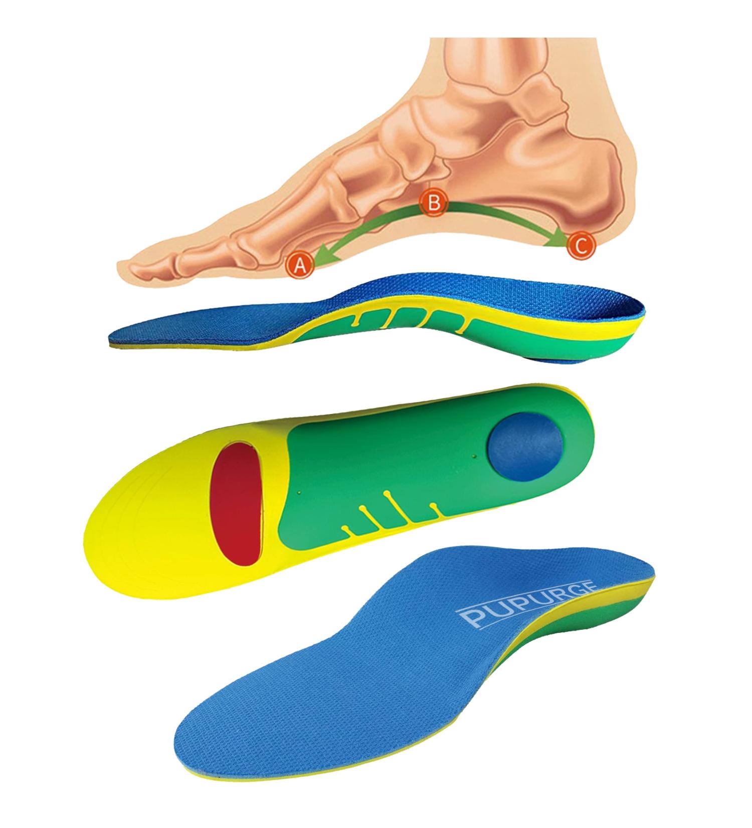 Plantar Fasciitis Insoles - Arch Support Inserts for Flat Feet & All-Day Comfort | Blue (L) Men s 8-12 & Women s 9.5-13.5 - Buy Online on GoSupps.com