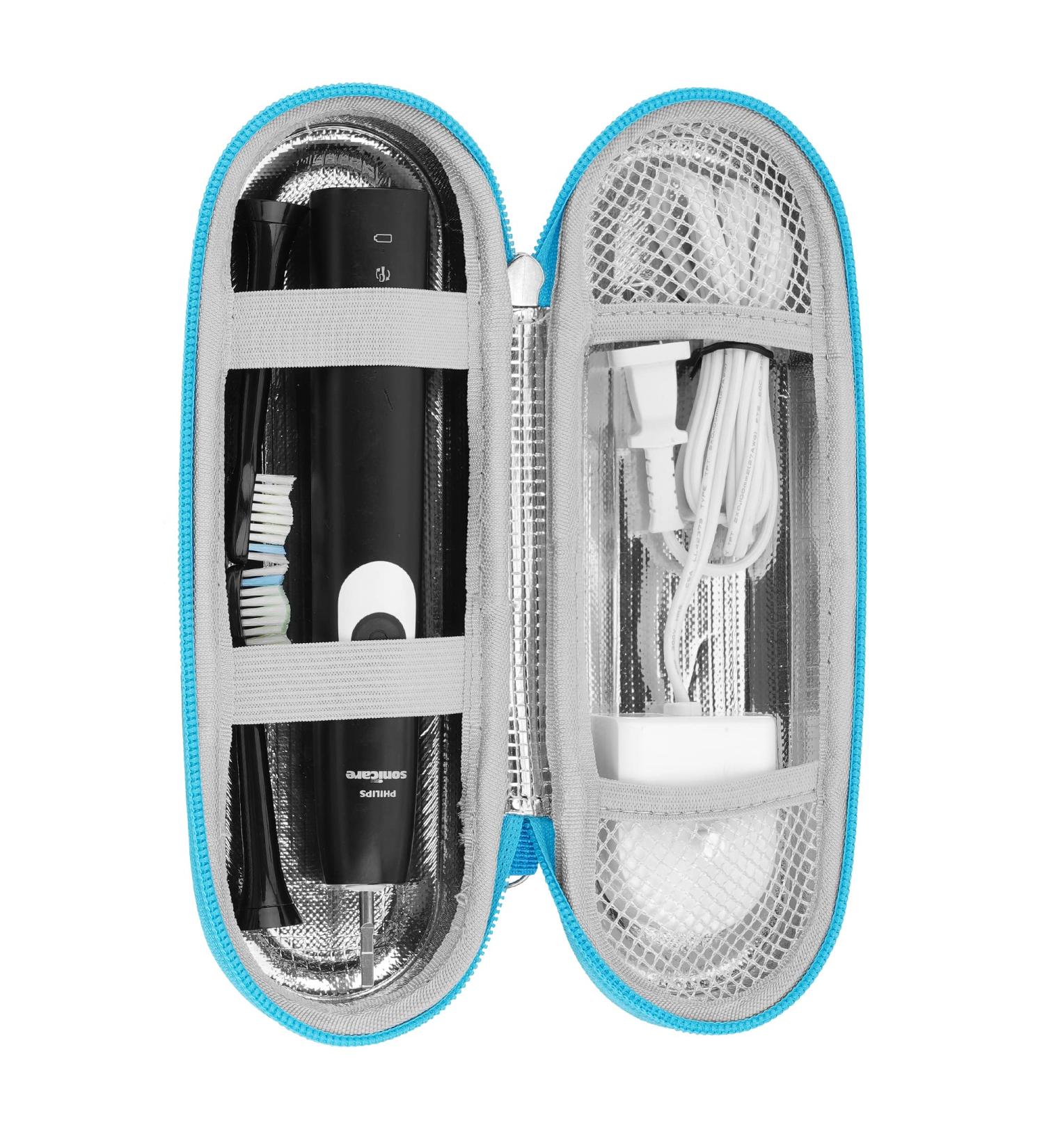 Electric Toothbrush Case for Philips Sonicare ProtectiveClean - Blue Mesh Holder for Charger - Compatible with 7500, 6500, 6100, 5100, 4100 Models - Buy Online on GoSupps.com